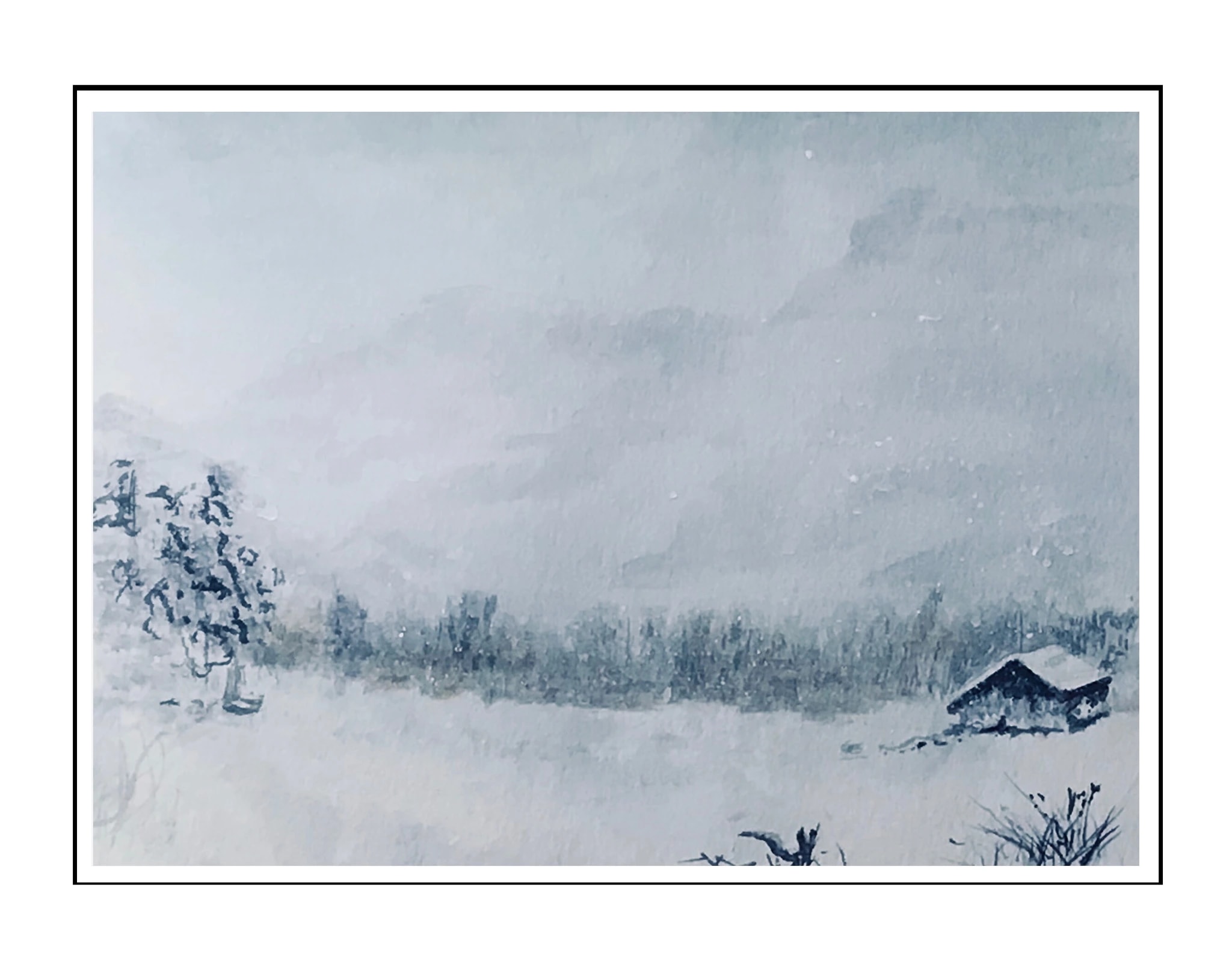 Winter Cabin Landscape
