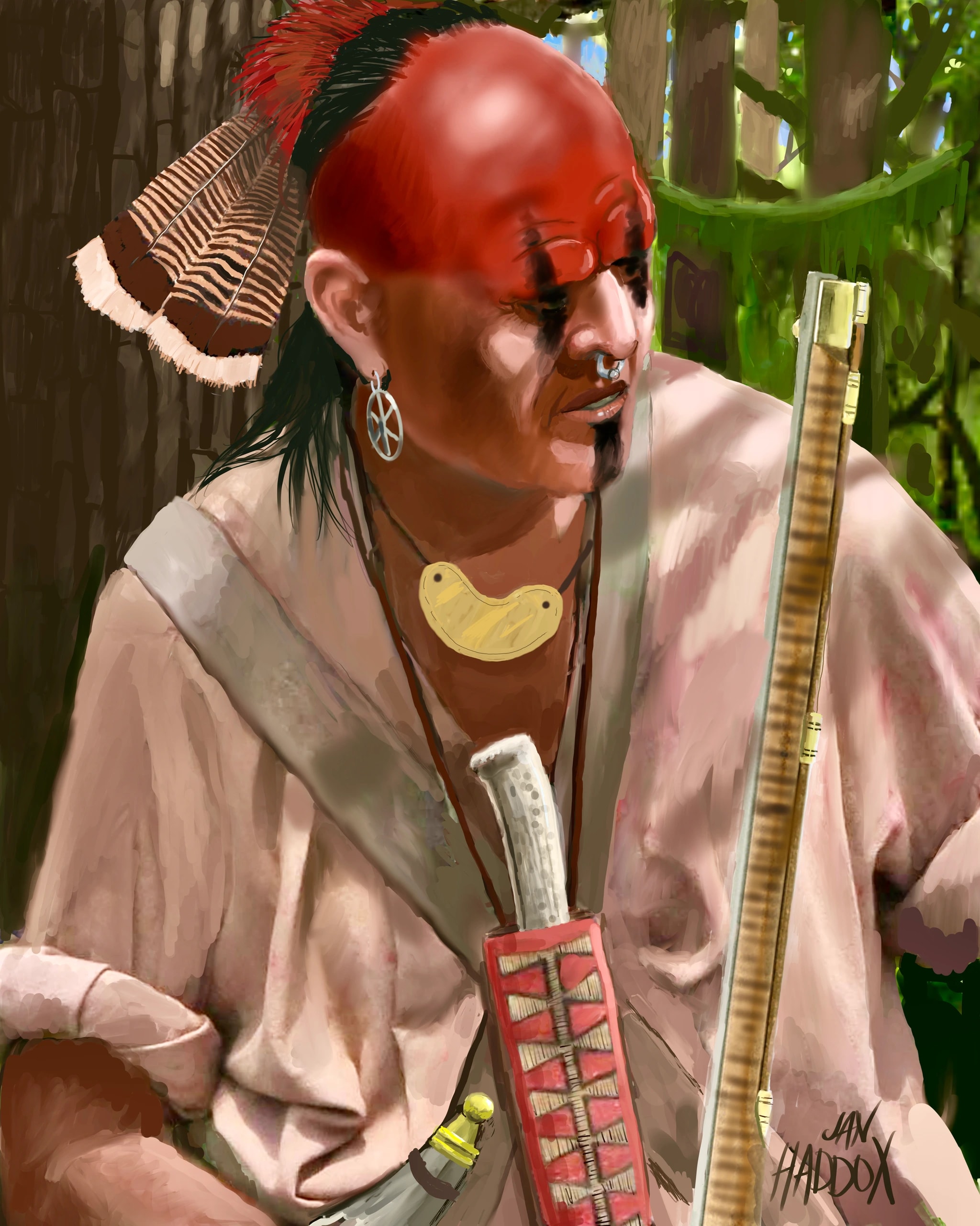 Red Painted Warrior