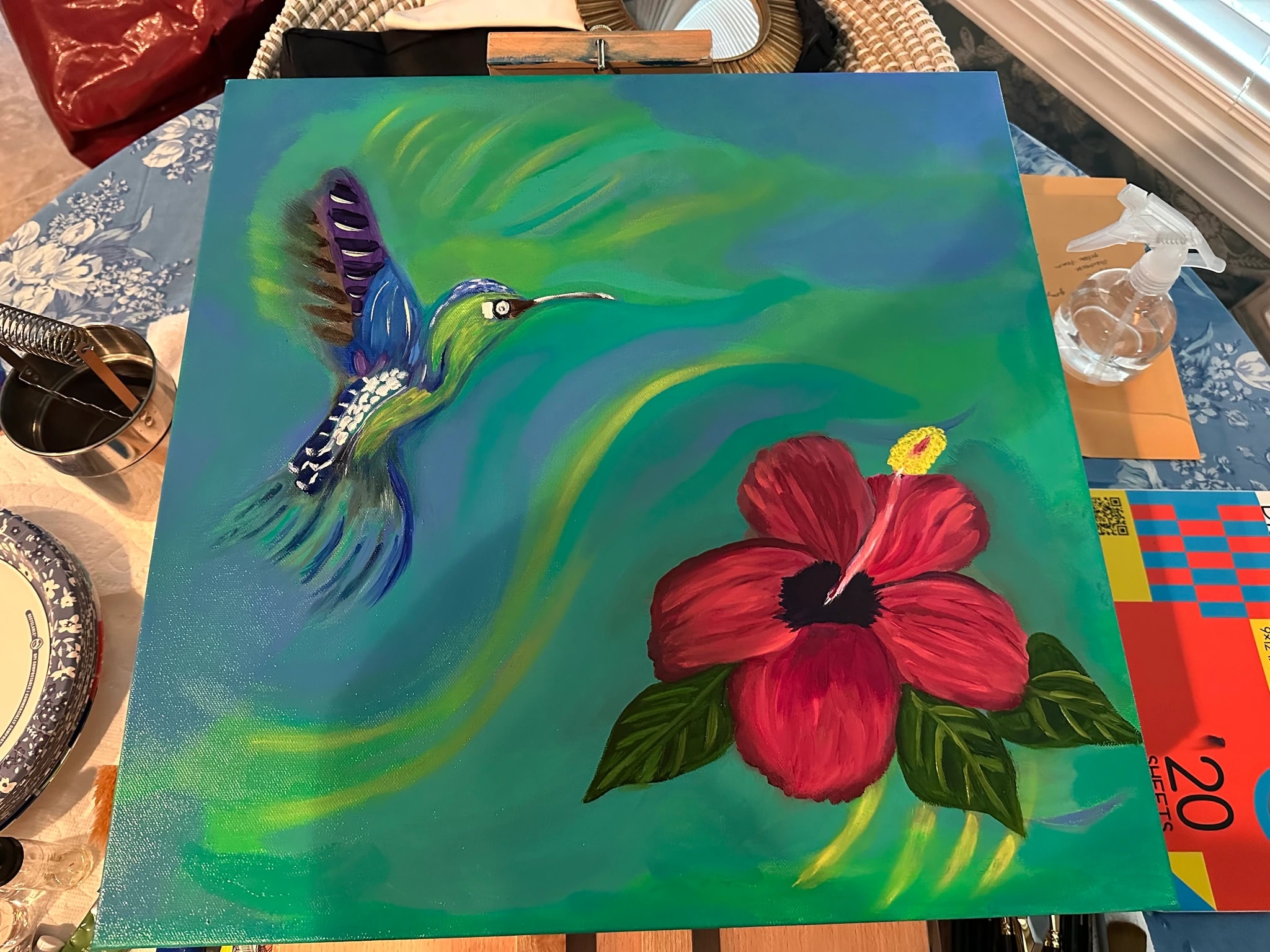 Hummingbird and Hibiscus