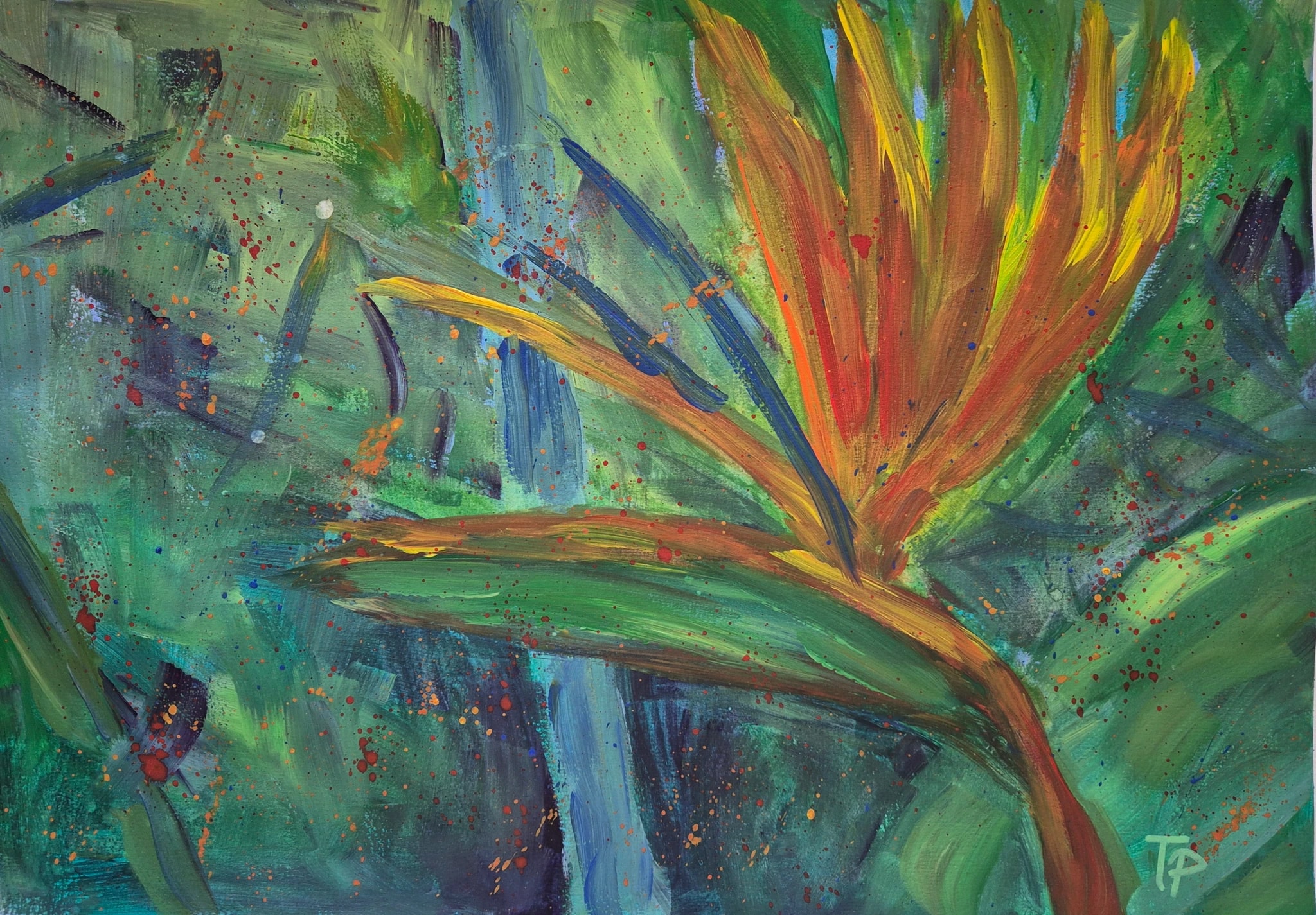 Bird of Paradise in Green