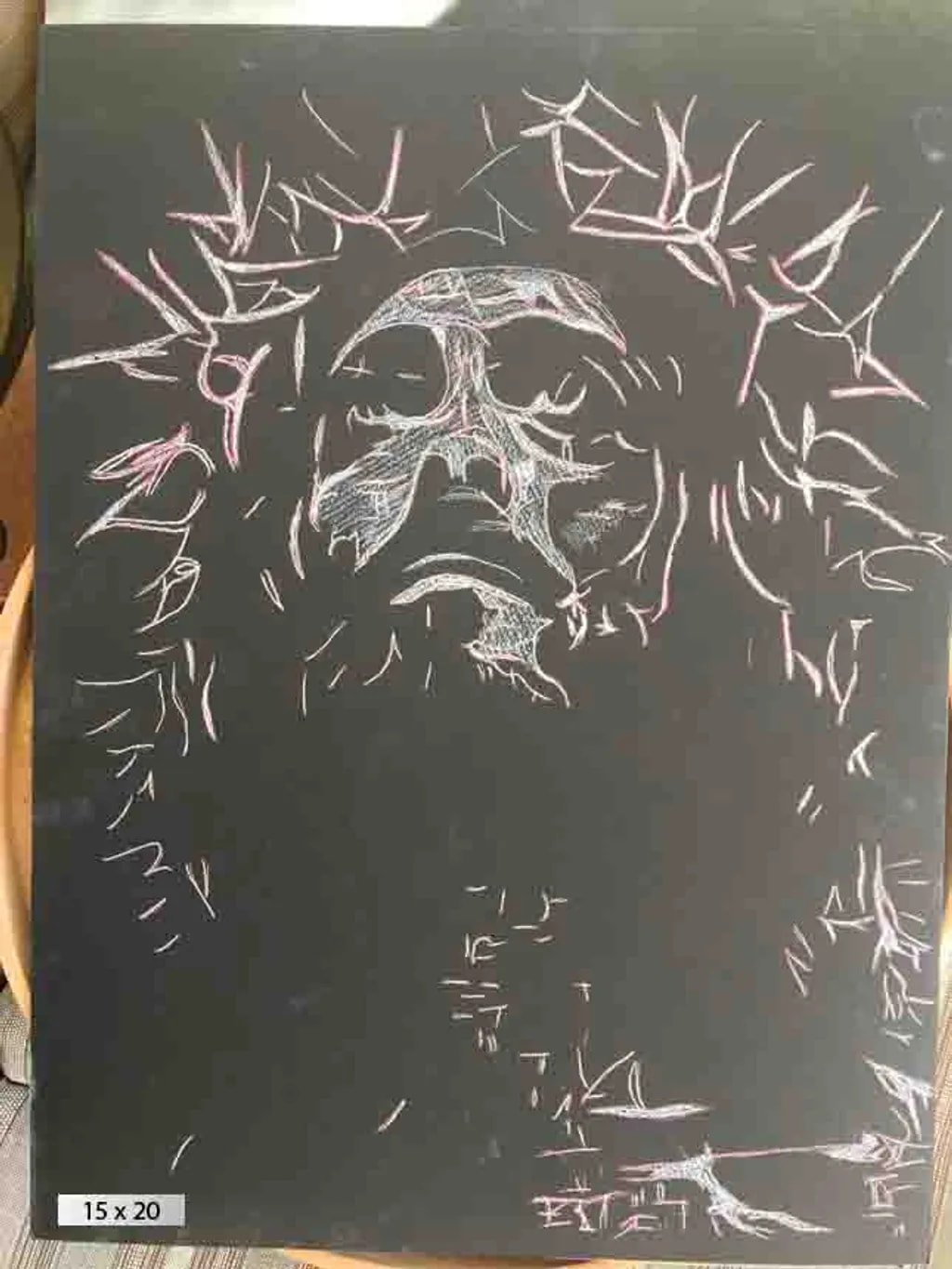 Jesus in White Linework
