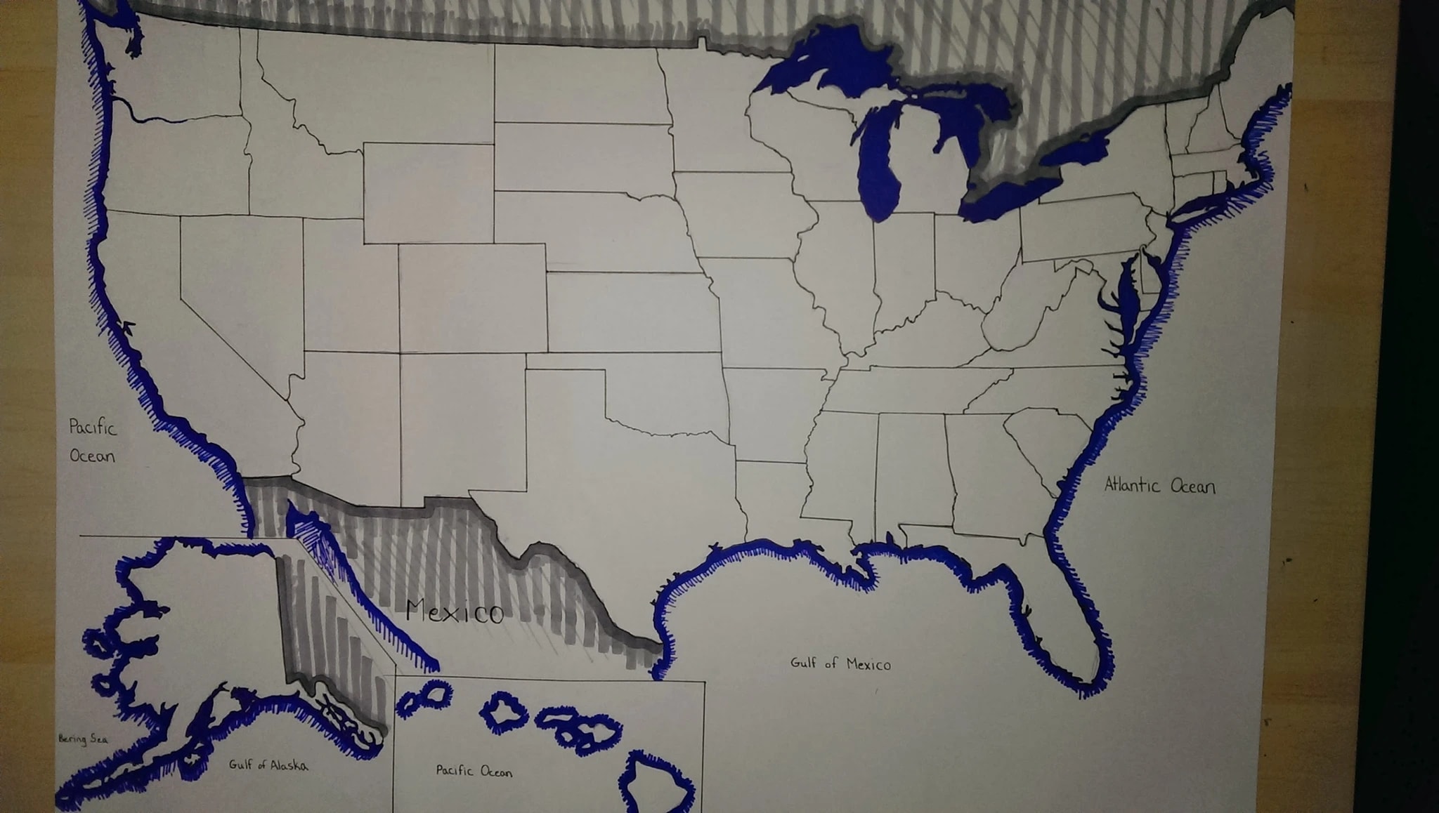Outlined USA Borders