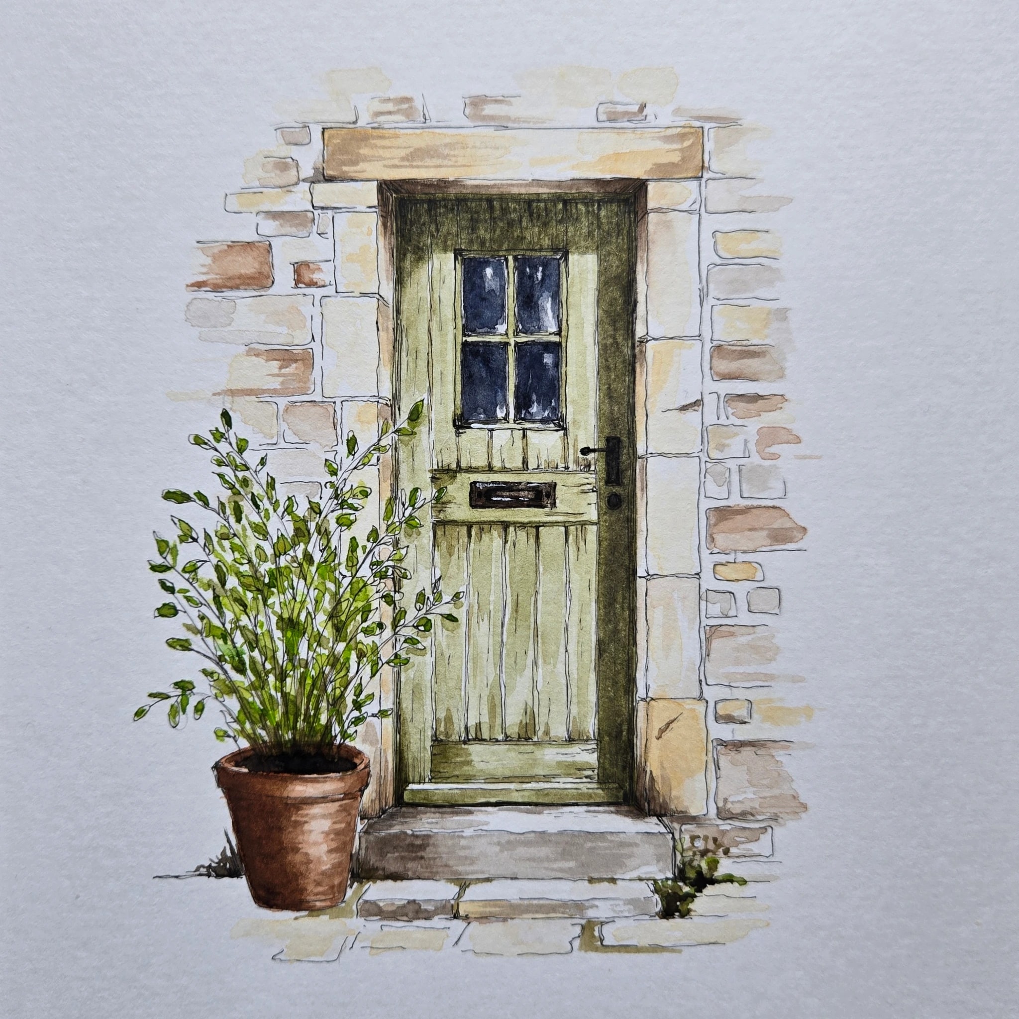 The Green Cottage Door
