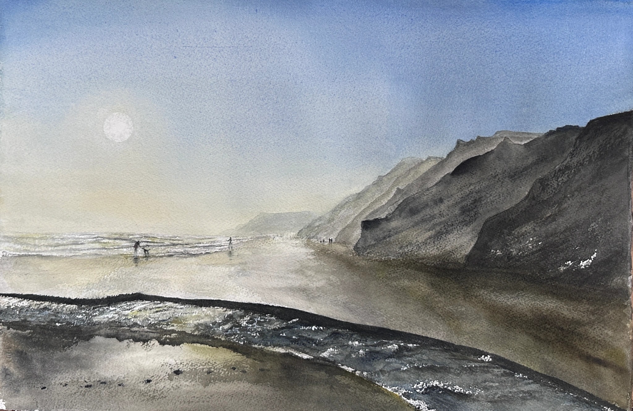 Moonlit Cliffs Beach