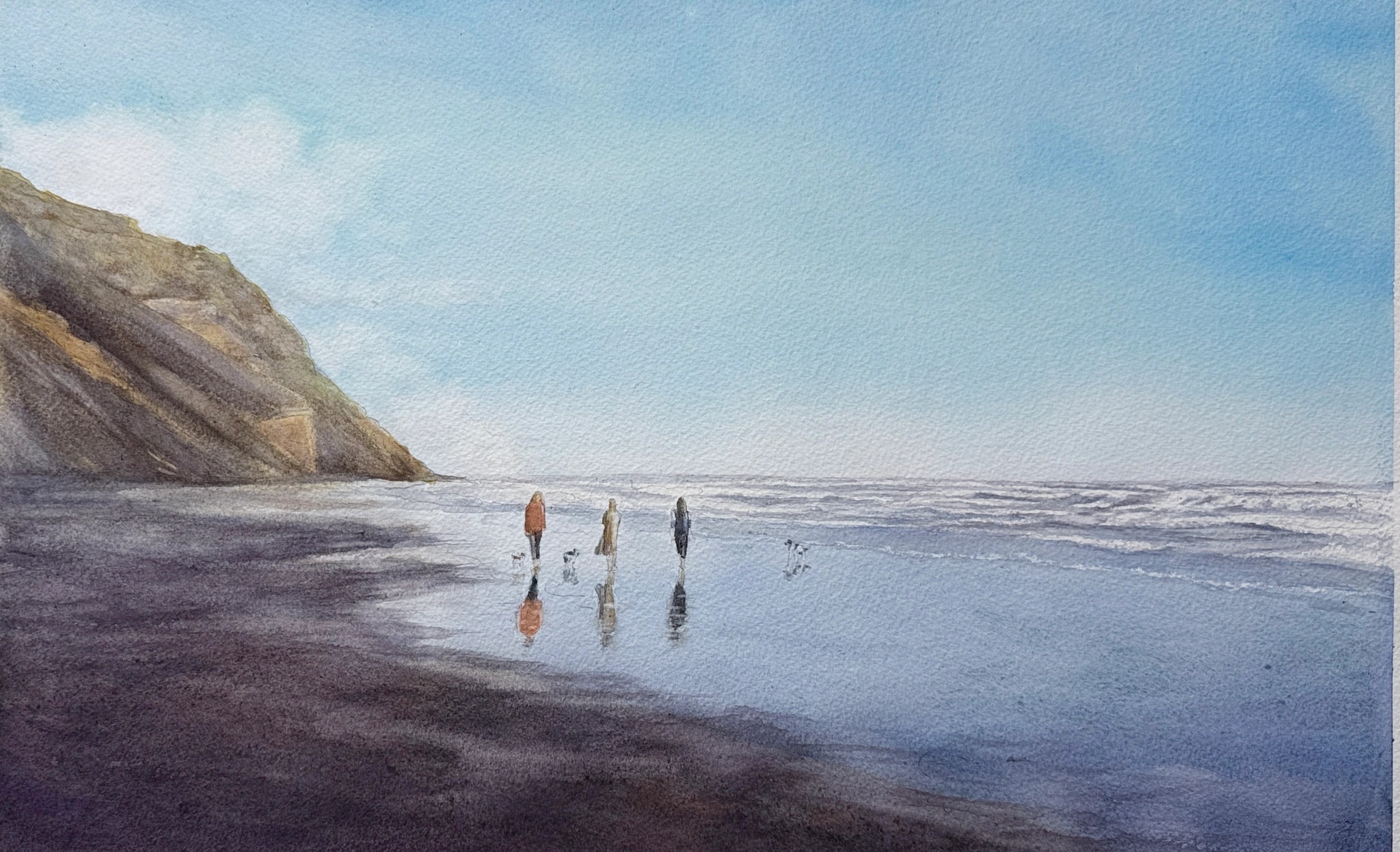 Cliffside Beach Reflections
