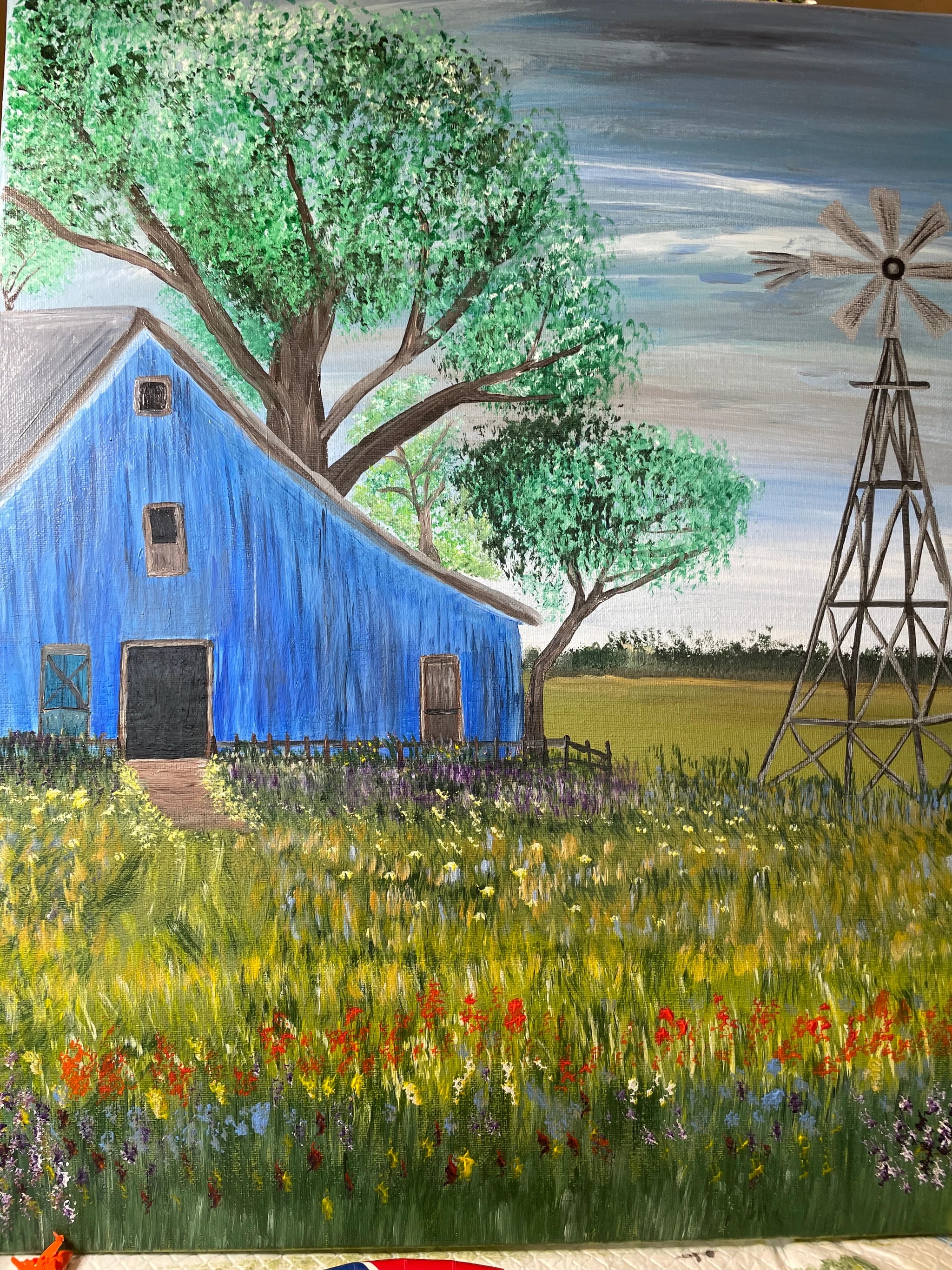 Blue Barn Windmill Meadow