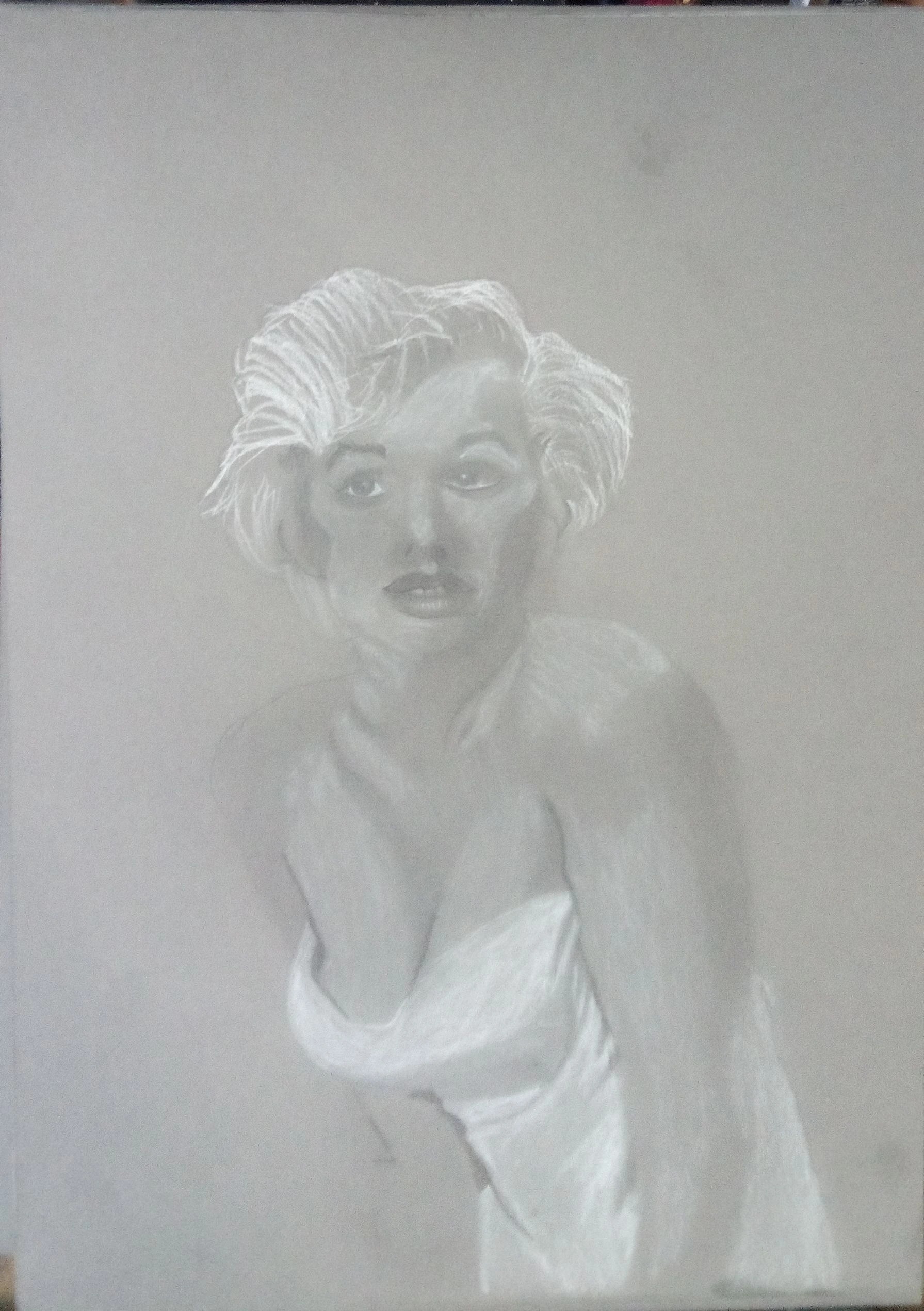 Monochrome White-Haired Portrait
