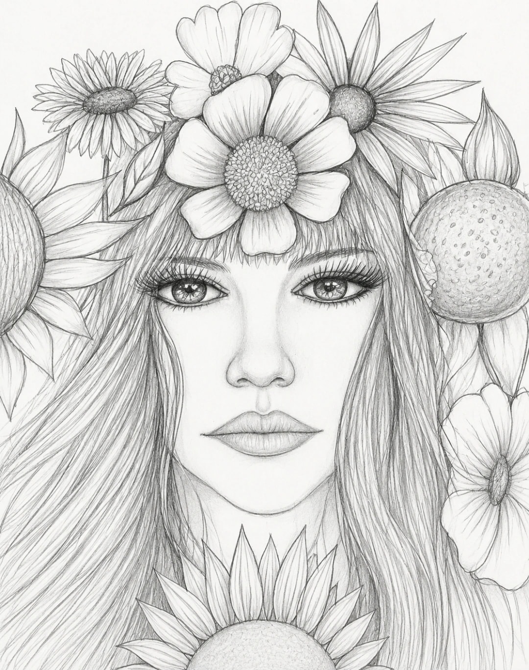 Botanical Woman Portrait