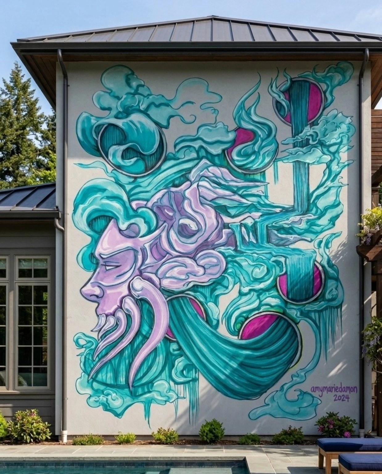 Teal Chimera Mural