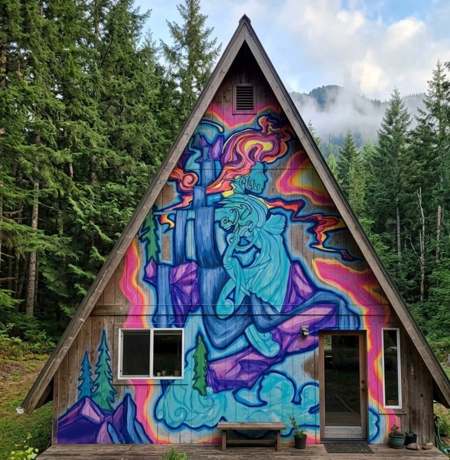 The Painted Alpine Cabin