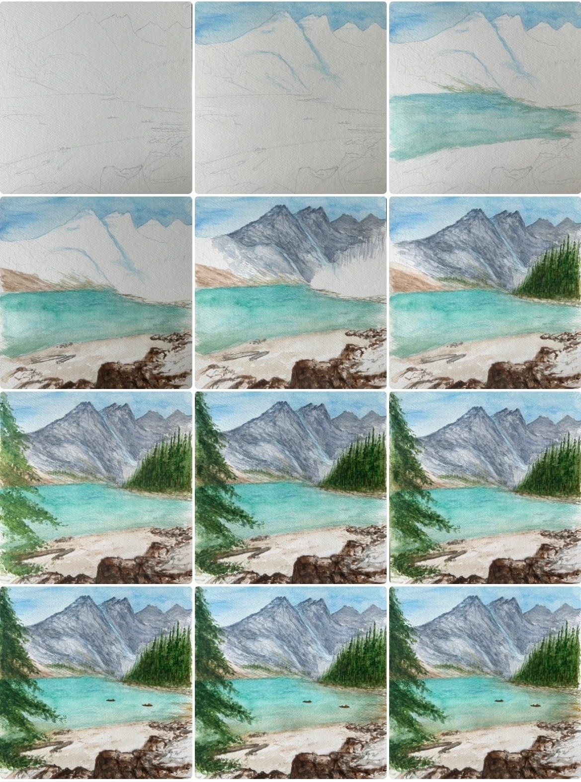 Step by step: Turquoise Mountain Lake