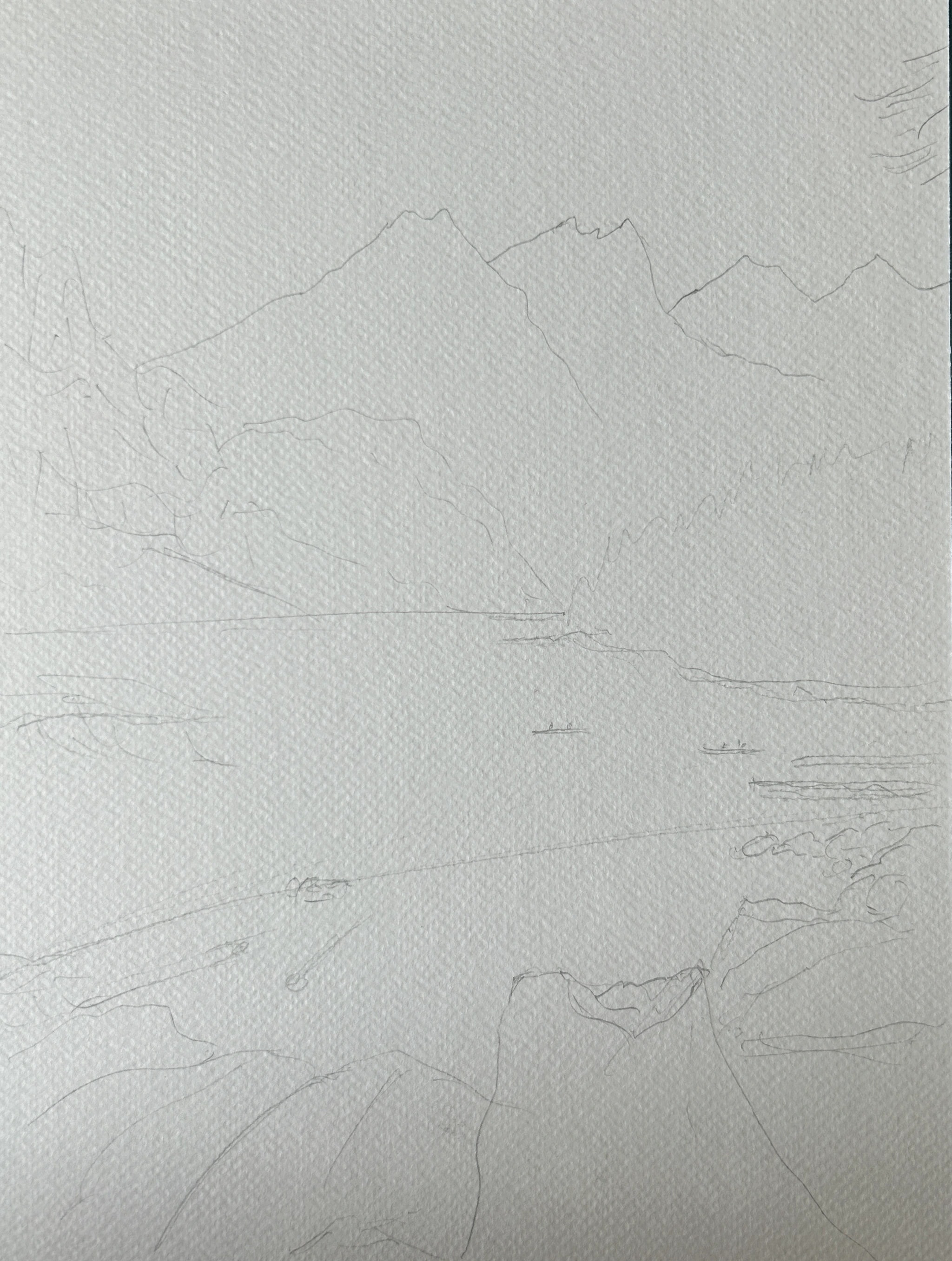 Mountain Lake Sketch