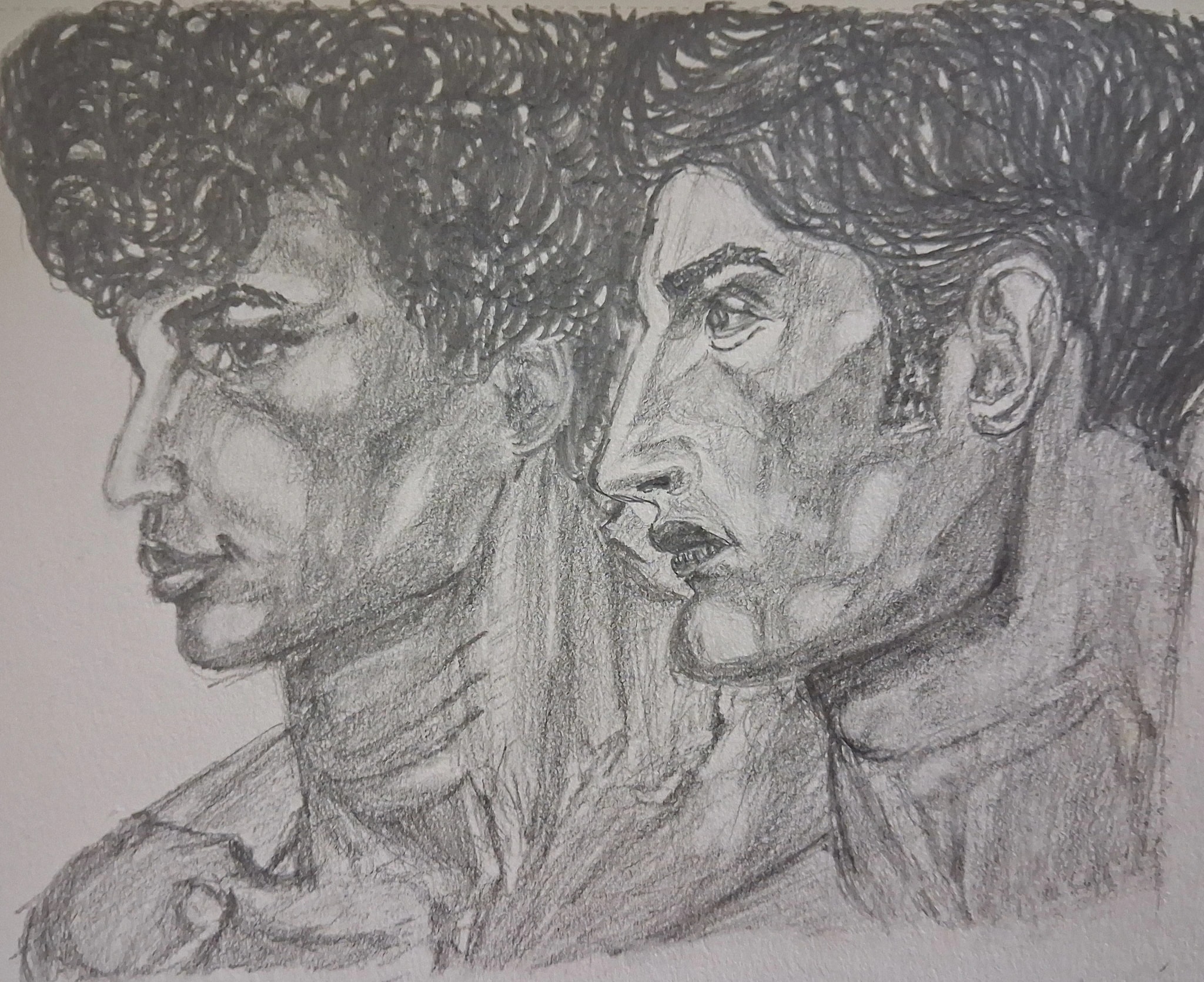 Double Portrait in Charcoal