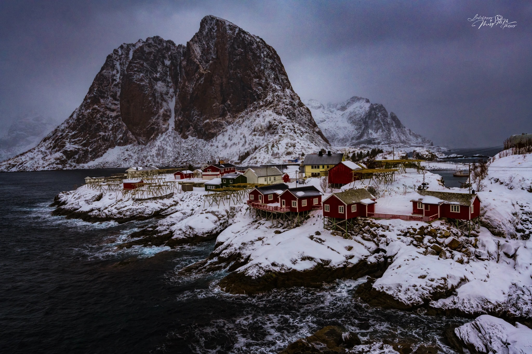 Snowbound Coastal Village