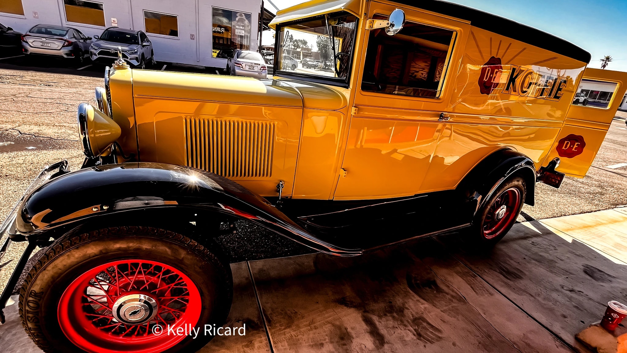 Golden Vintage Delivery Truck