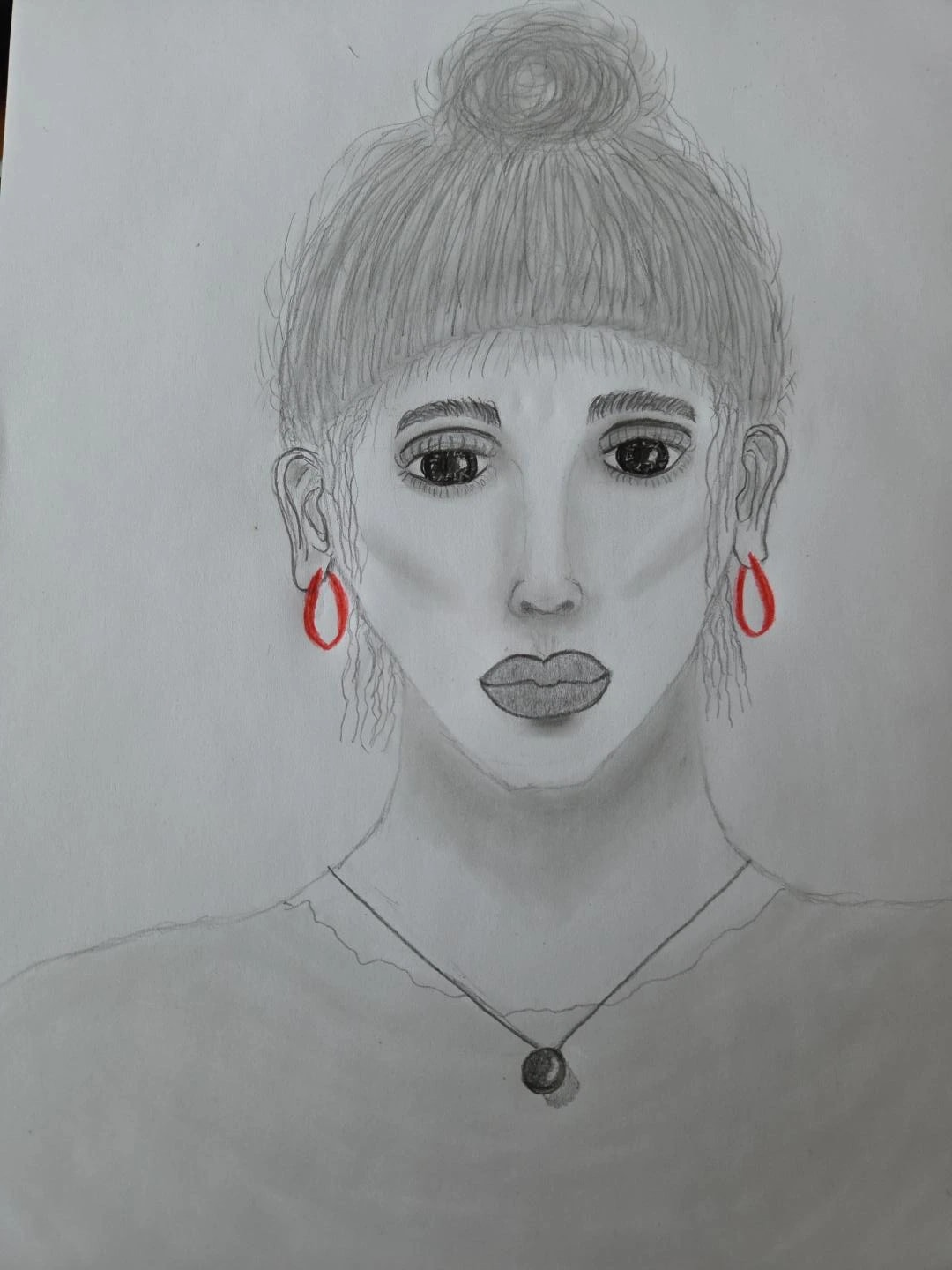 Red ear rings Portrait