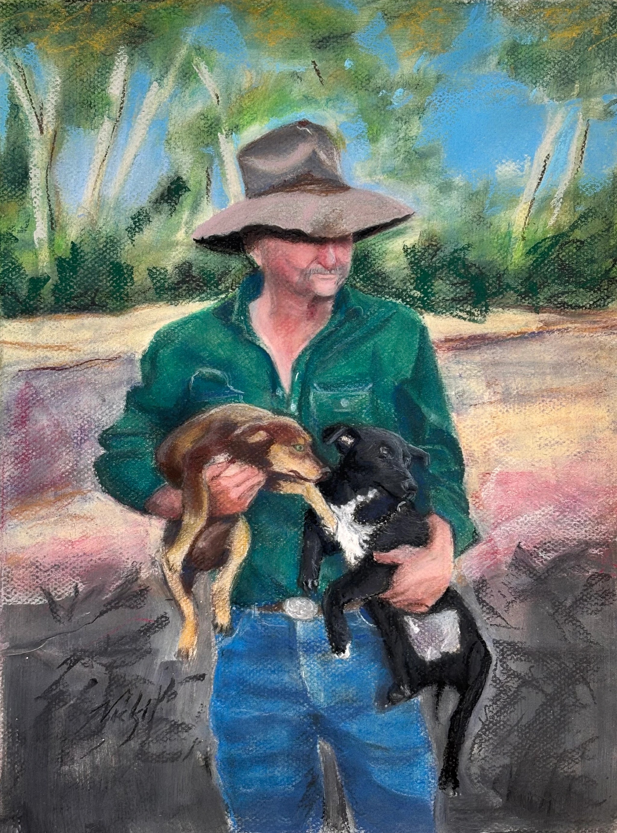 Man with Two Dogs