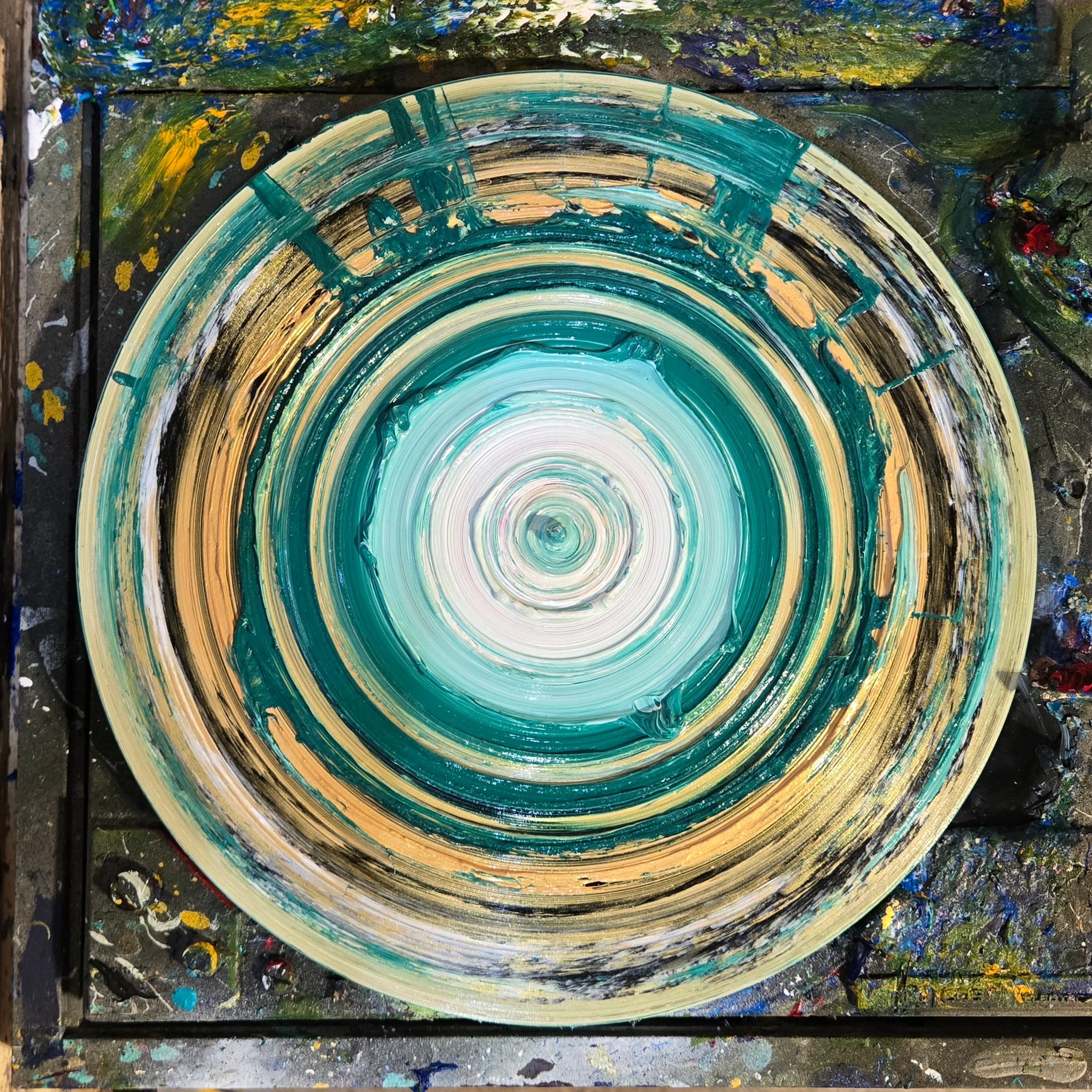 Teal Concentric Rings