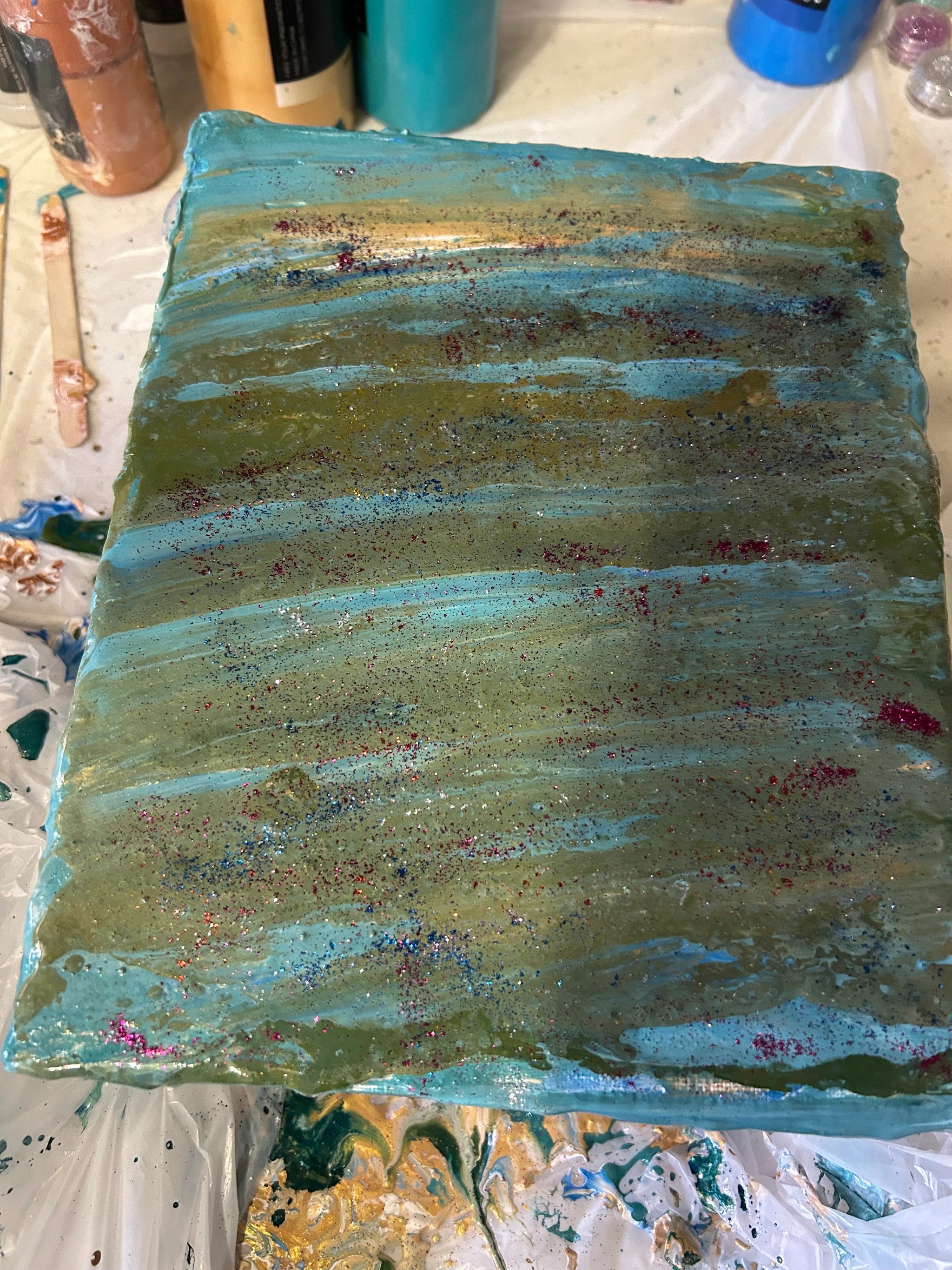 Turquoise Gold Strata