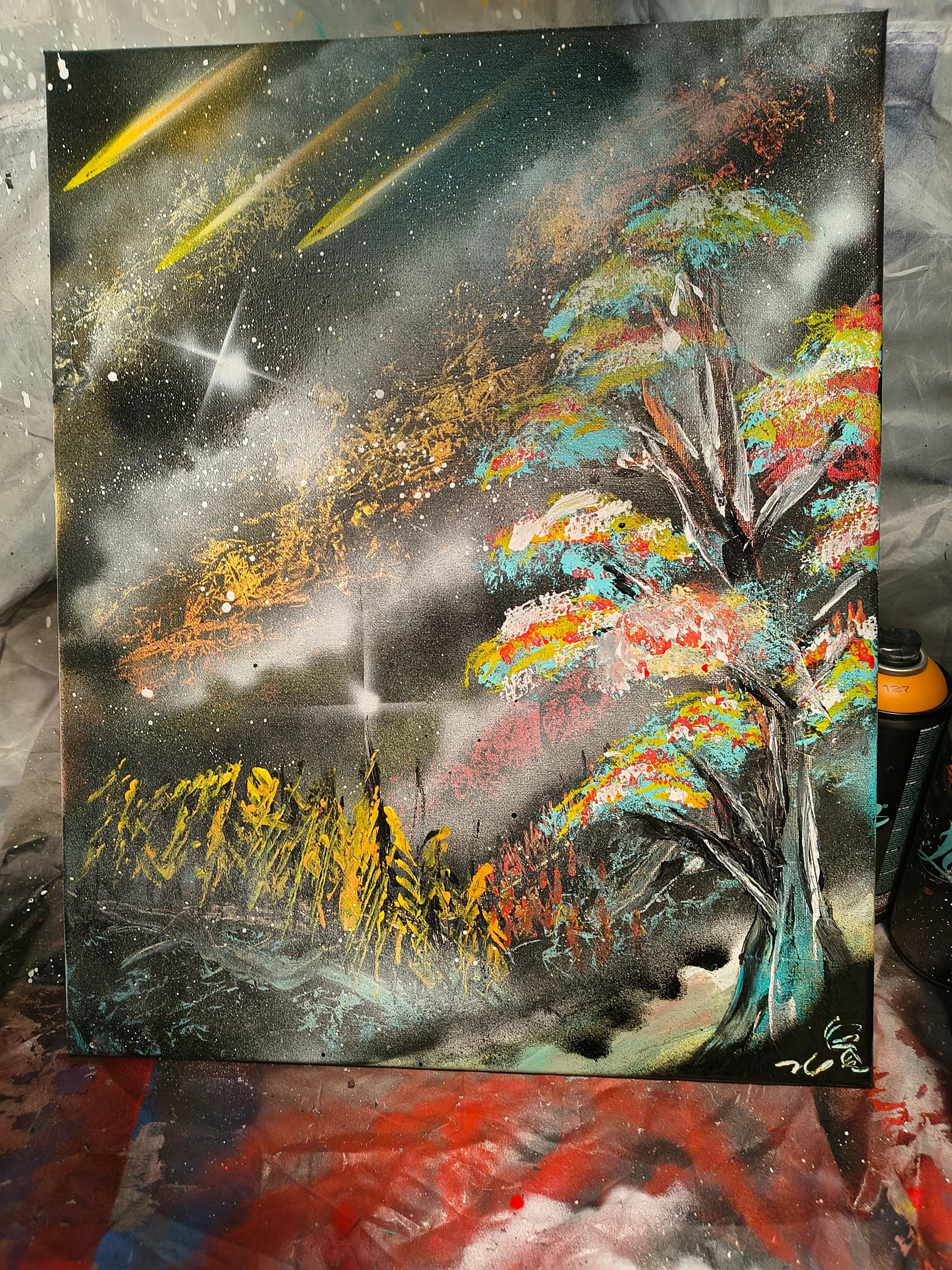Tree Beneath Falling Stars