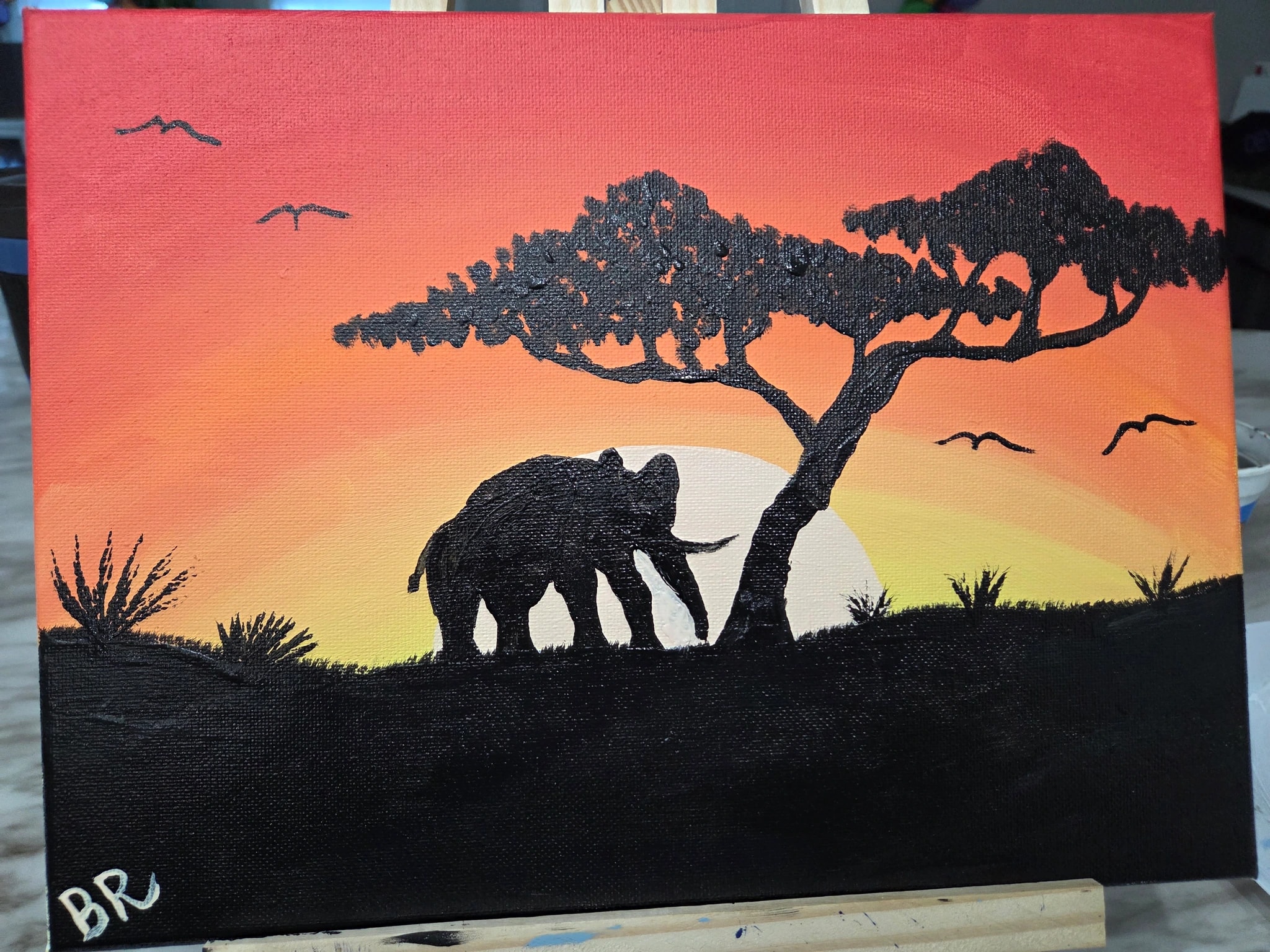 Elephant Savanna Sunset