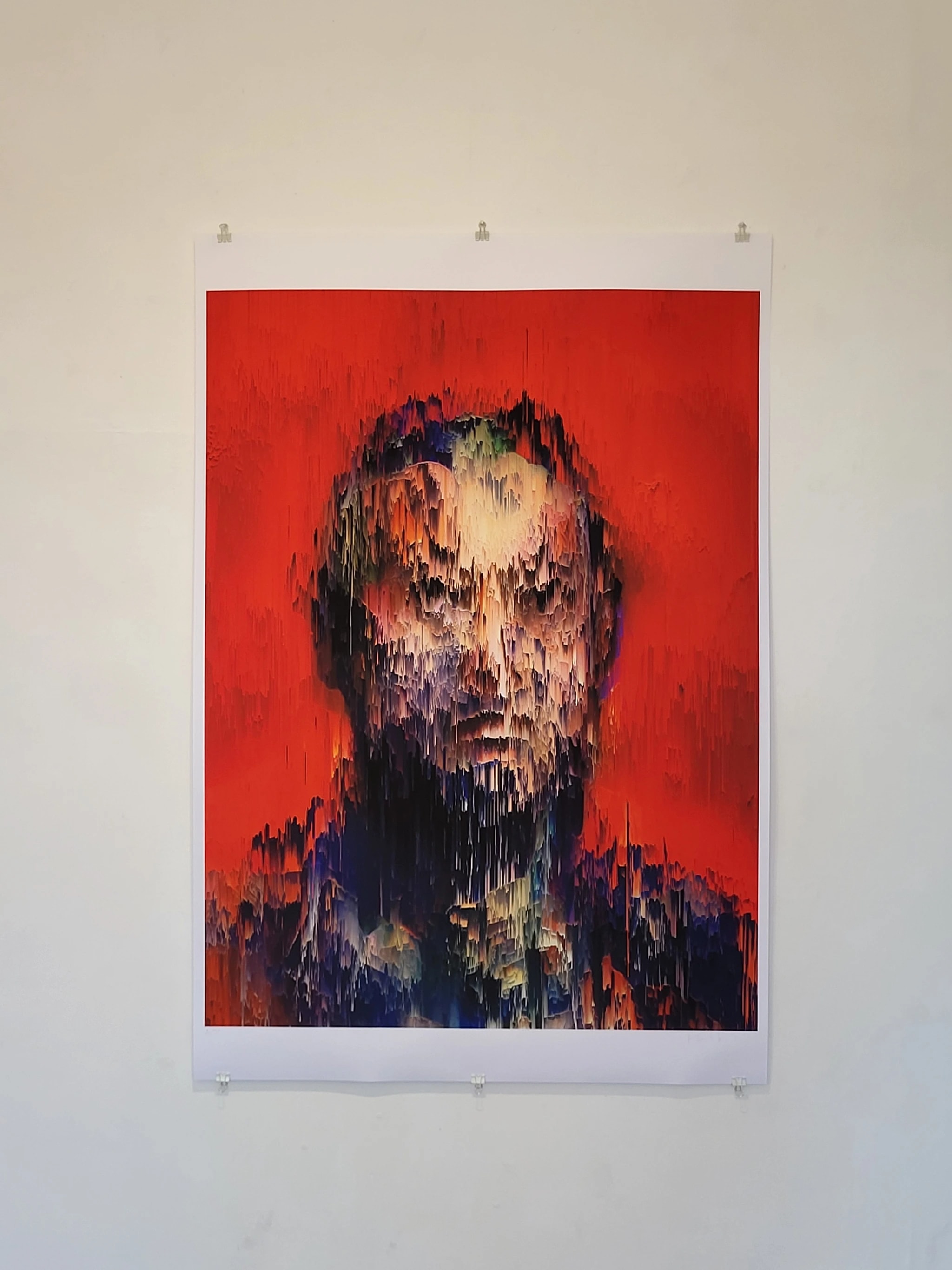 Crimson Fragmented Portrait