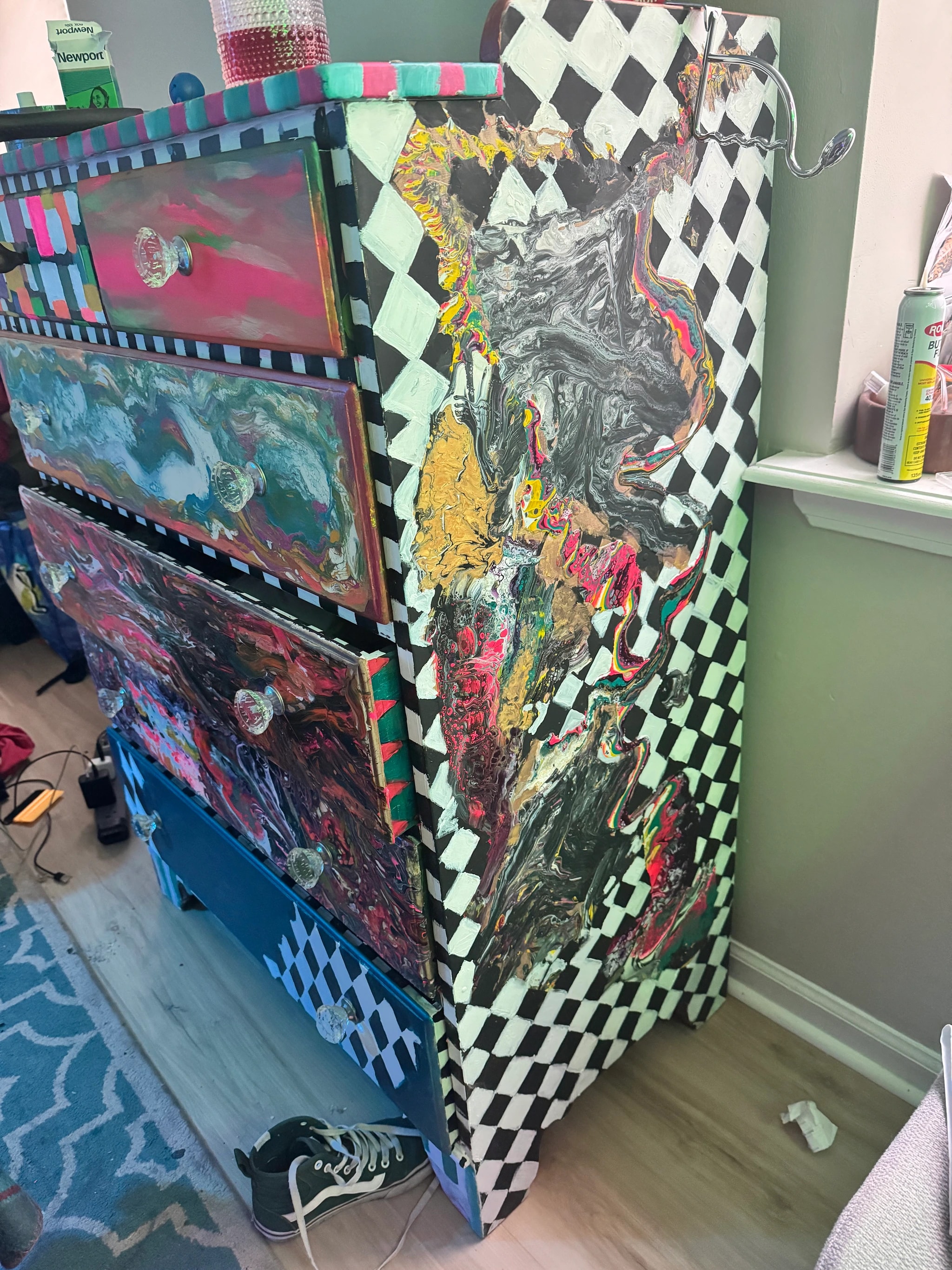 Painted Checkerboard Dresser