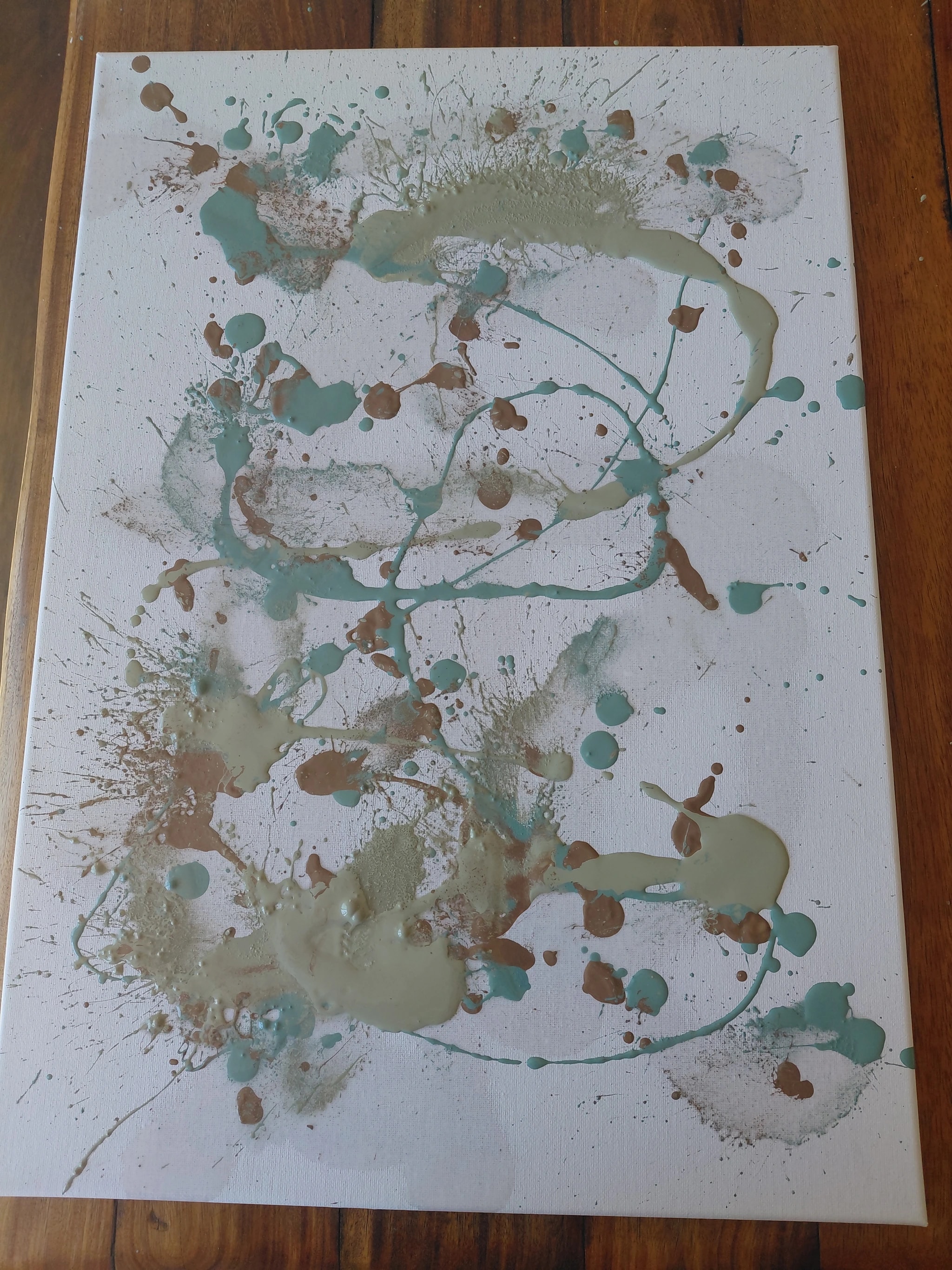 Teal and Ochre Spatter