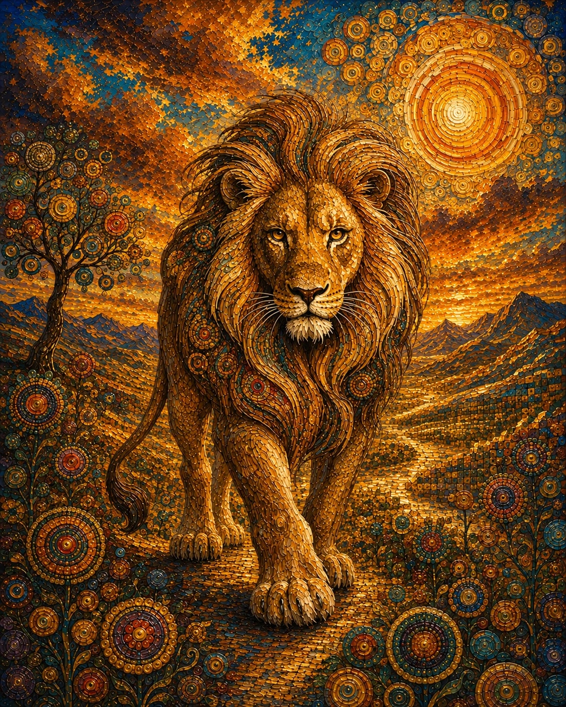 Lion at Sundown