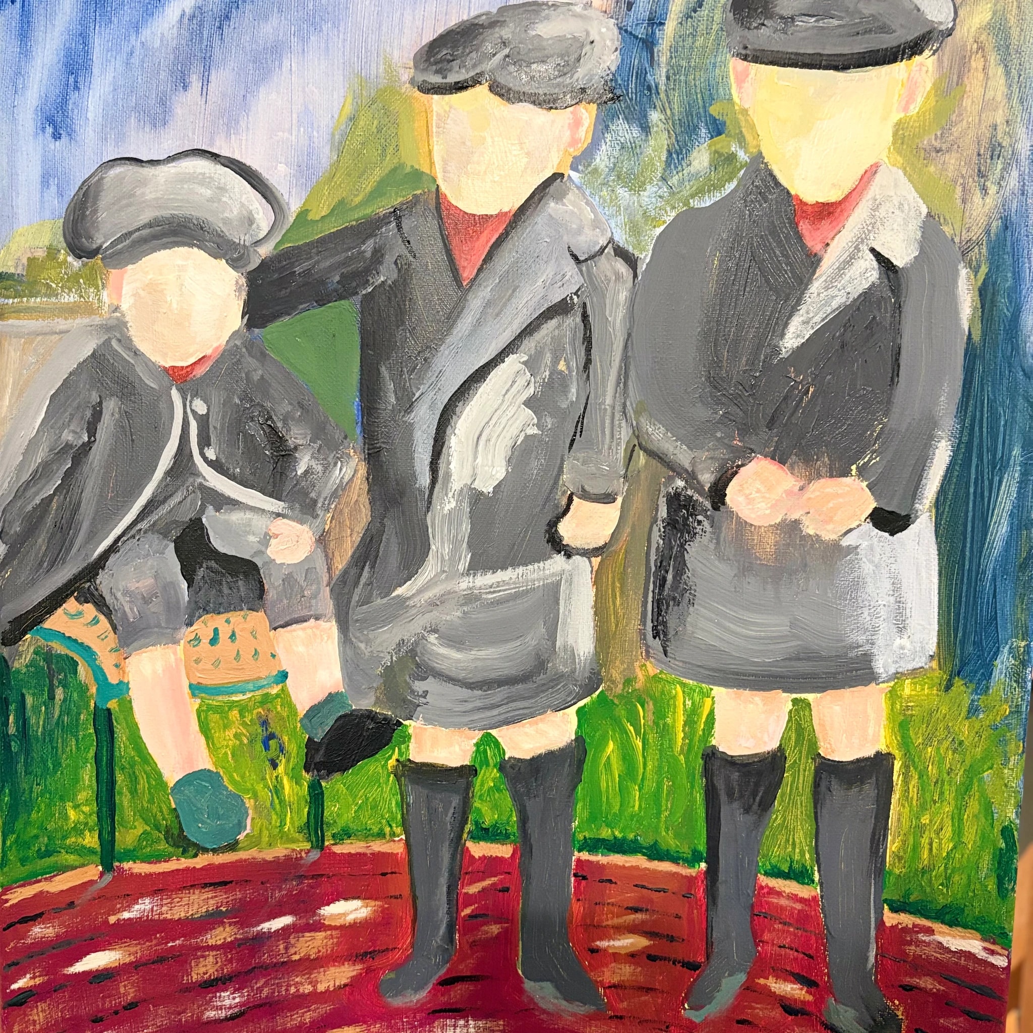 Three Figures in Gray