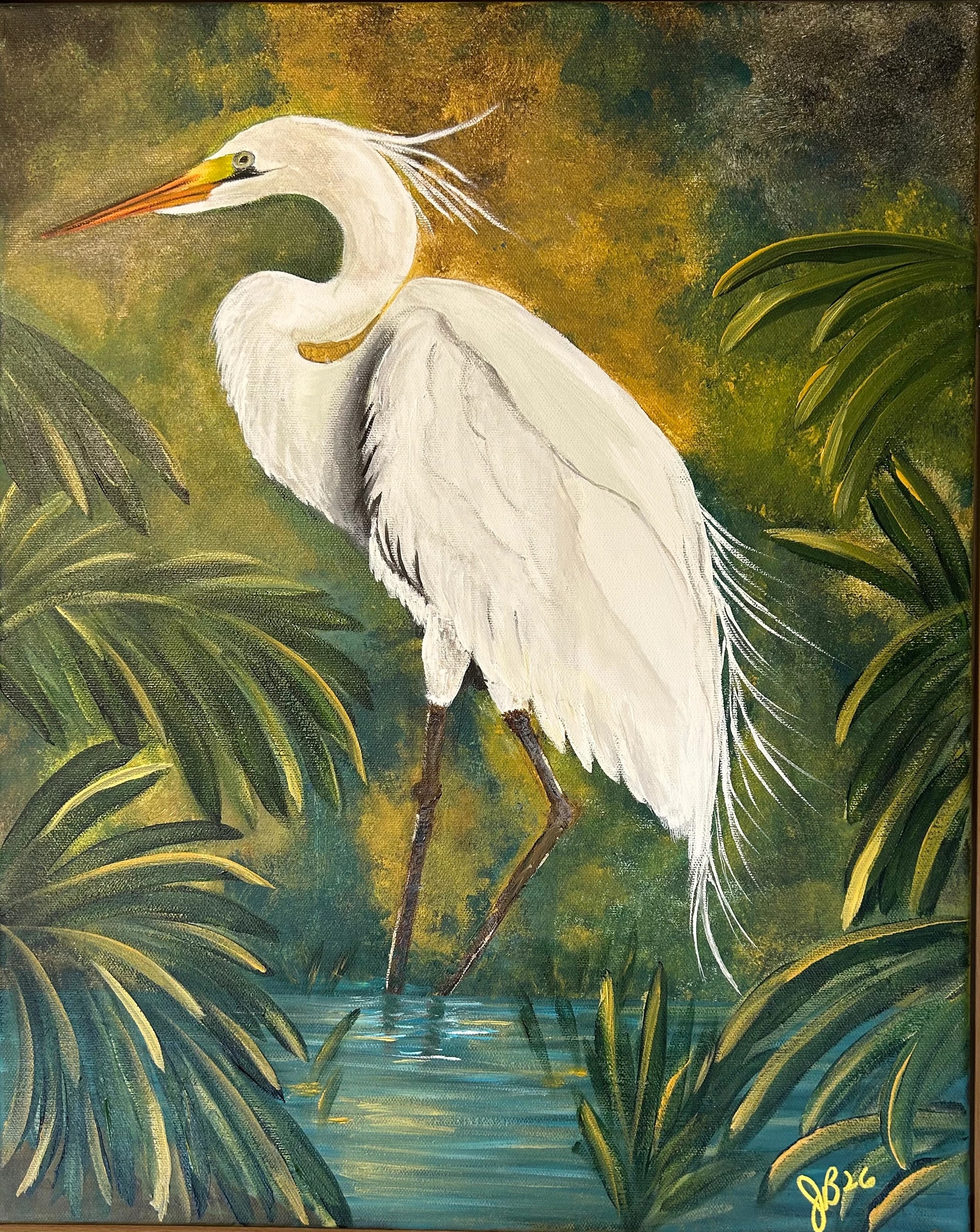 Egret Among Reeds