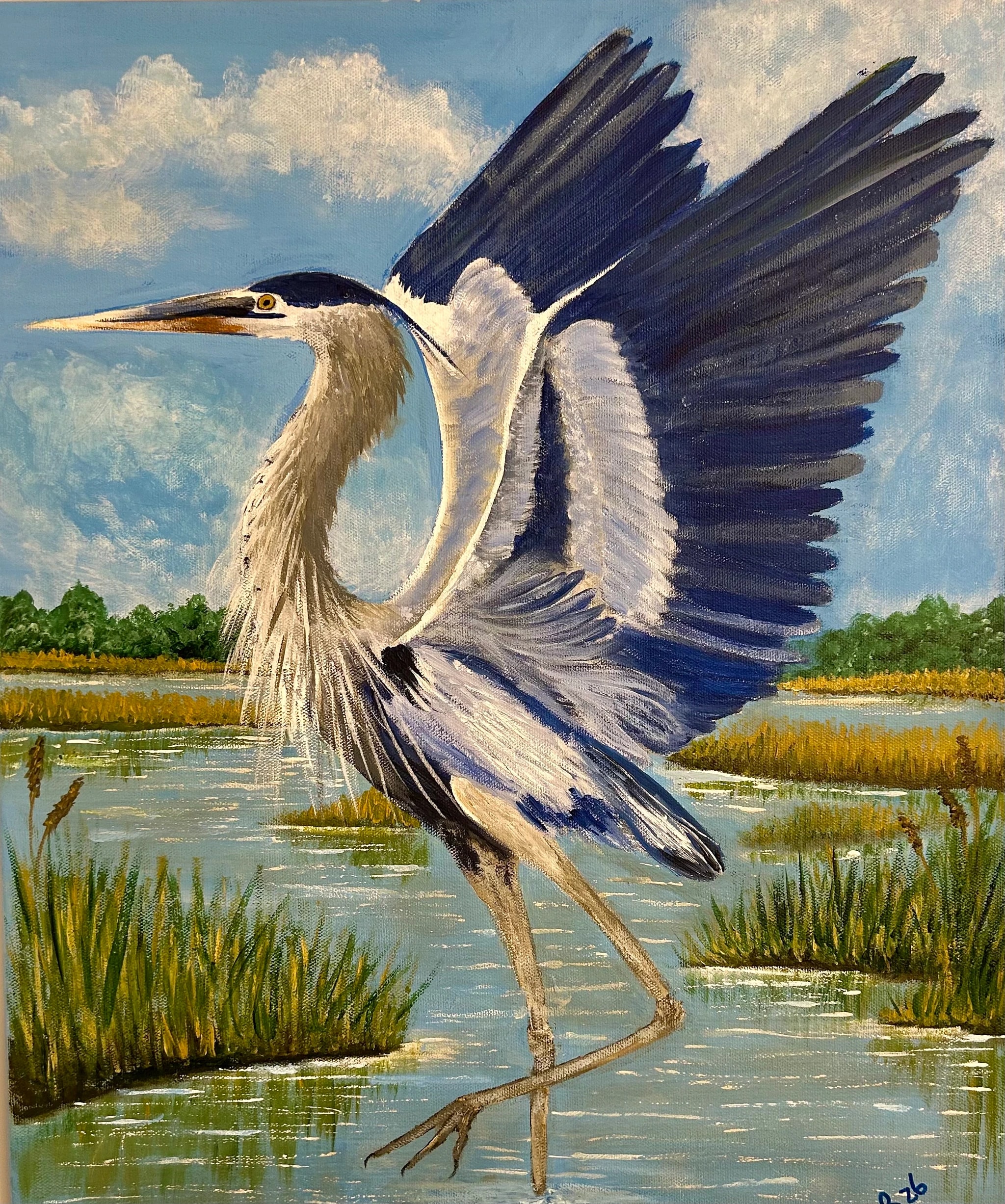 Marsh Heron Rising