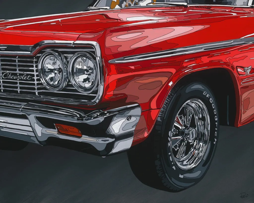 Classic Red Dream: A Bold Tribute to Vintage American Muscle Cars