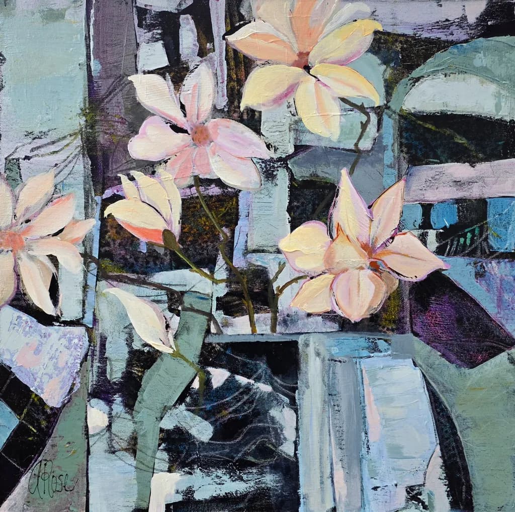Whispers of Bloom: An Abstract Floral Journey Through Color and Texture