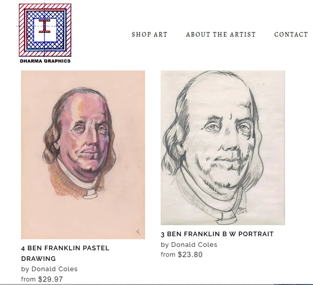 Ben Franklin B&W Print