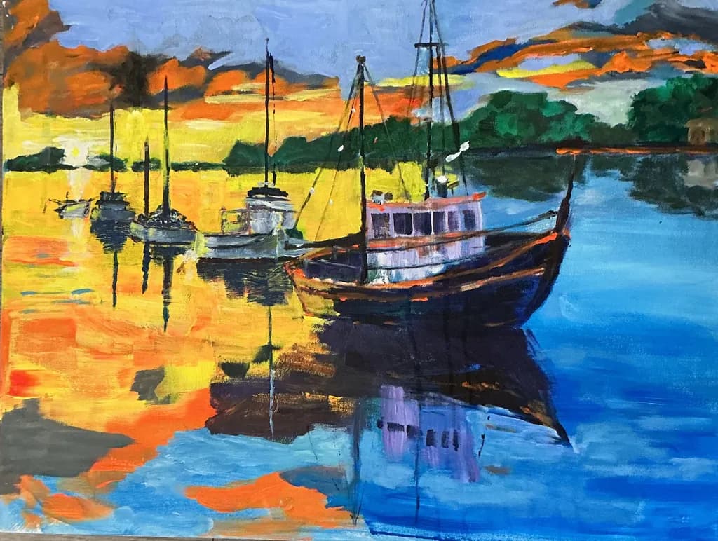 Harbor Sunset Reflections