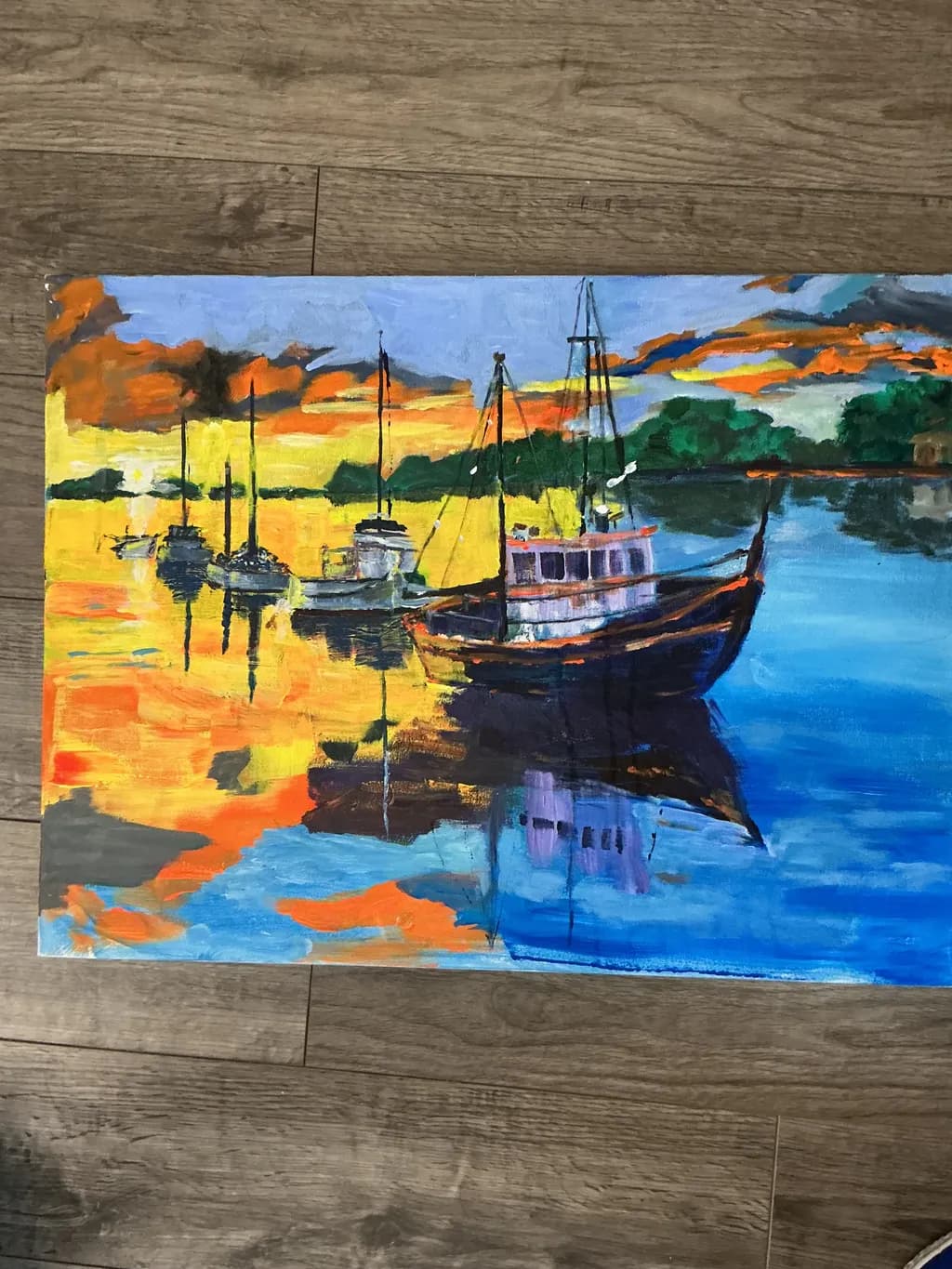 Harbor Sunset Reflection
