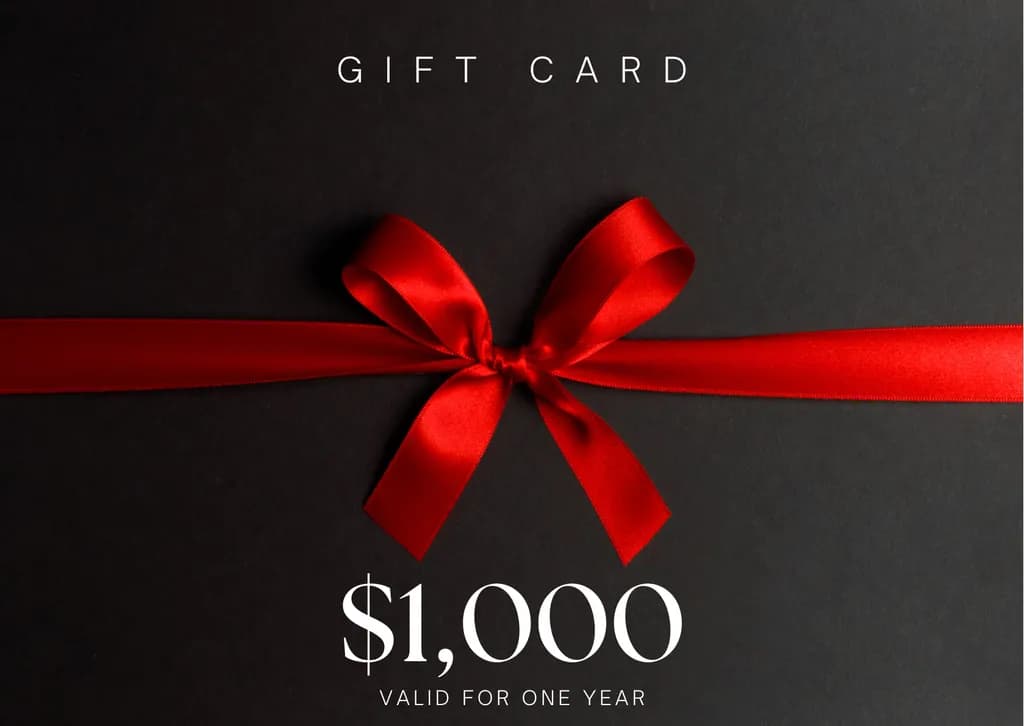 Elegant $1,000 Gift Card with Red Ribbon – Perfect for Any Occasion