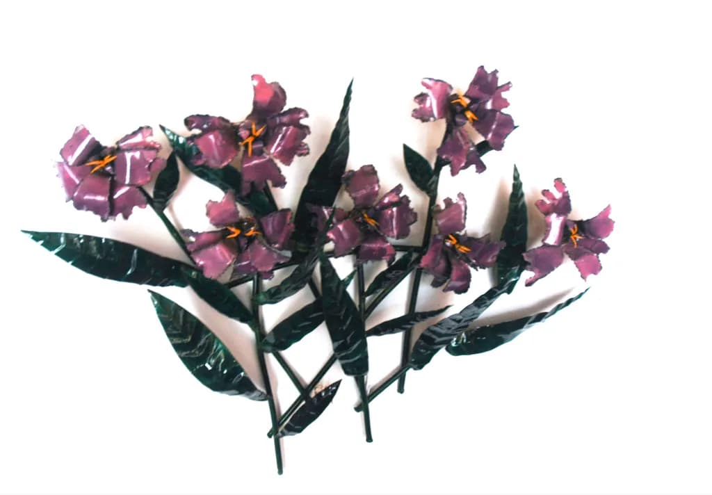 Purple Metal Flowers