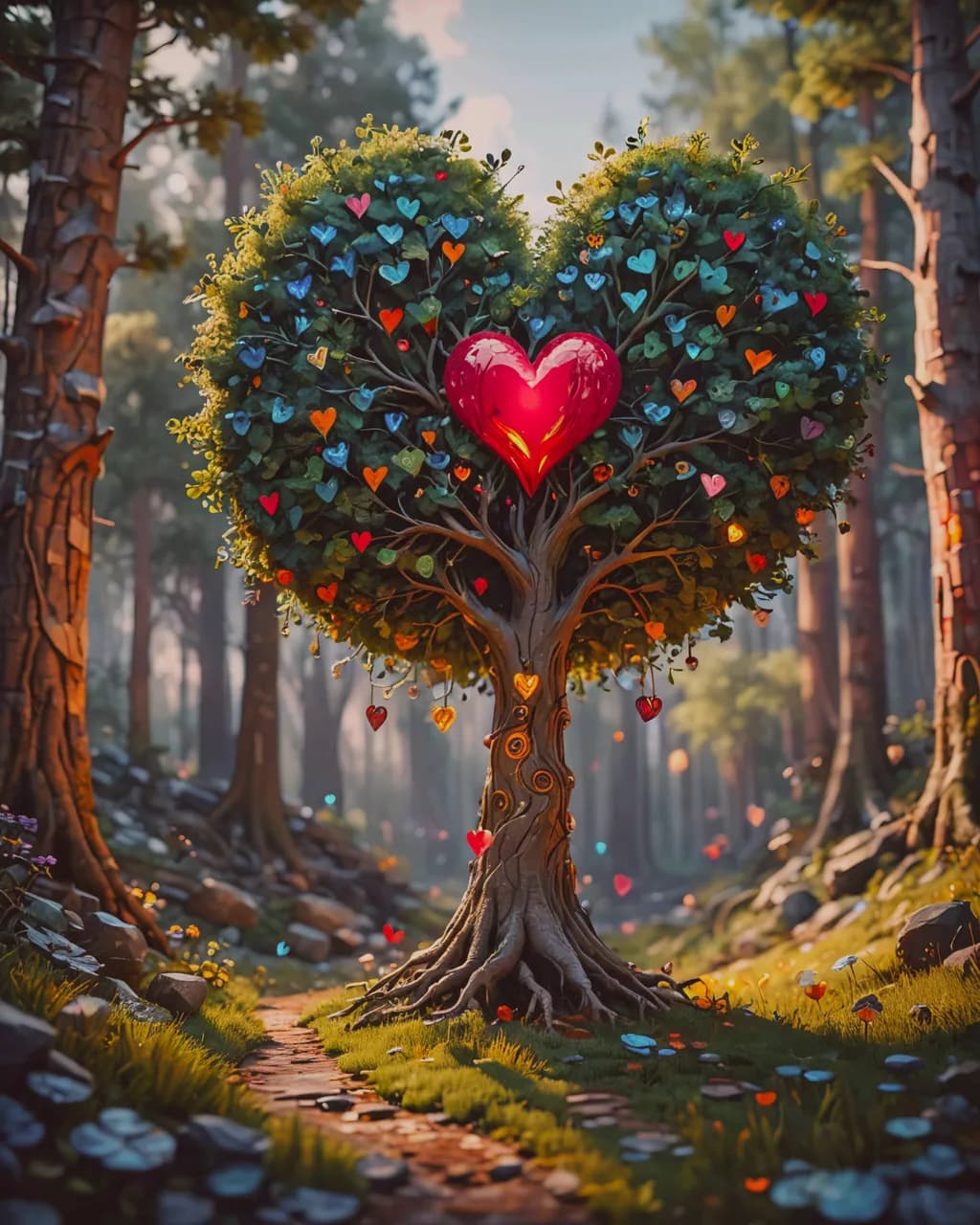 Heart Tree Forest Path