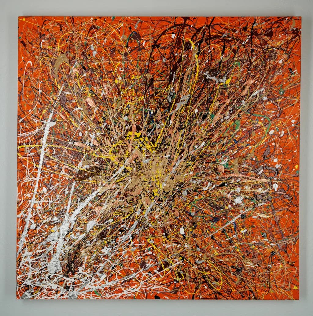 Vibrant Chaos: An Energetic Dance of Color and Texture