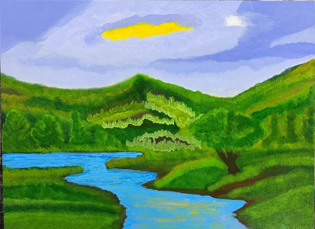 River Through Hills