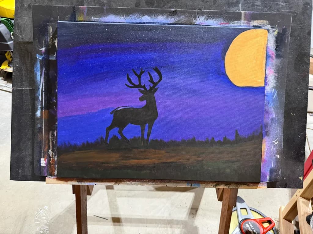 Moonlit Deer Silhouette