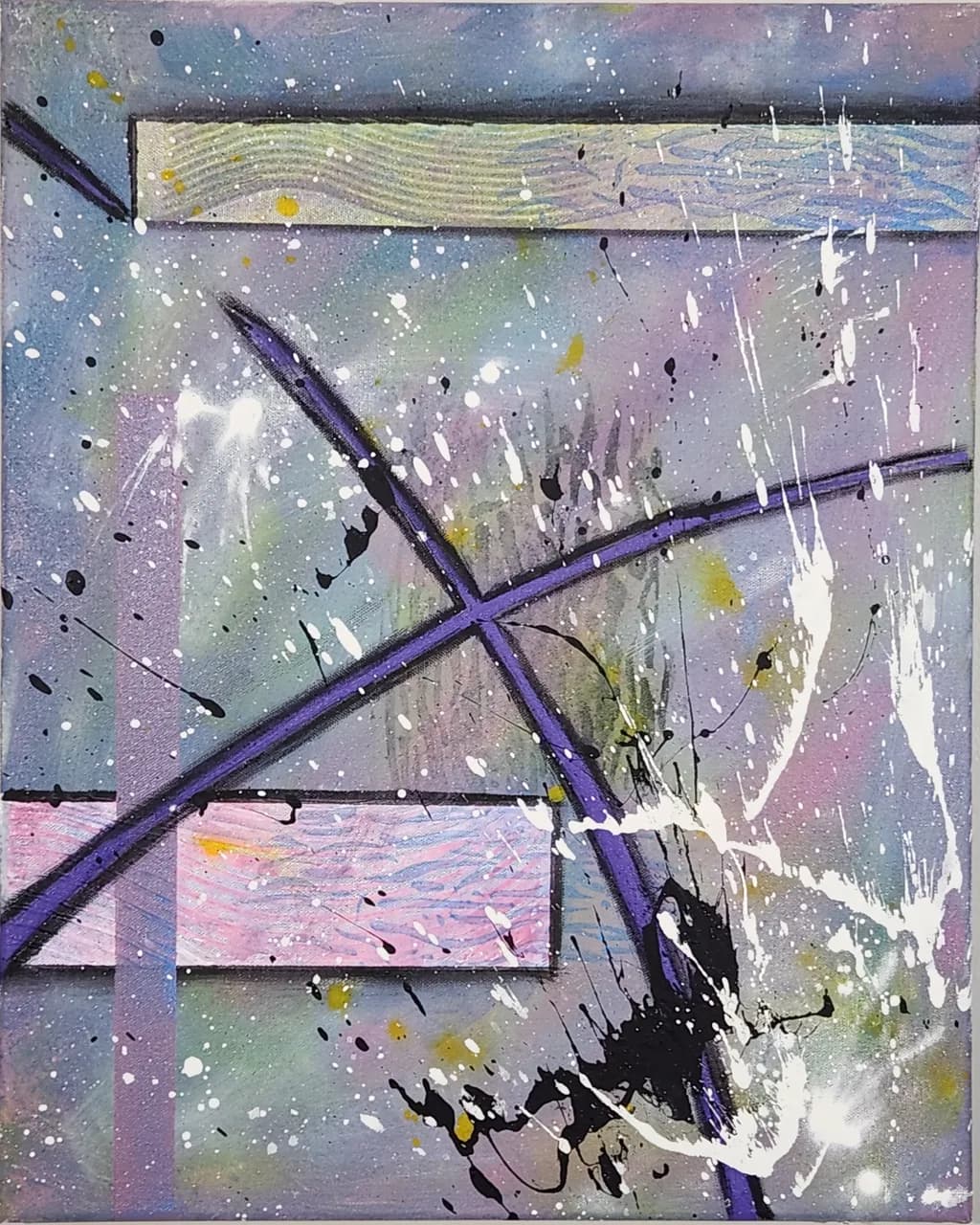 Cosmic Intersections: A Dance of Color and Form in Abstract Expressionism