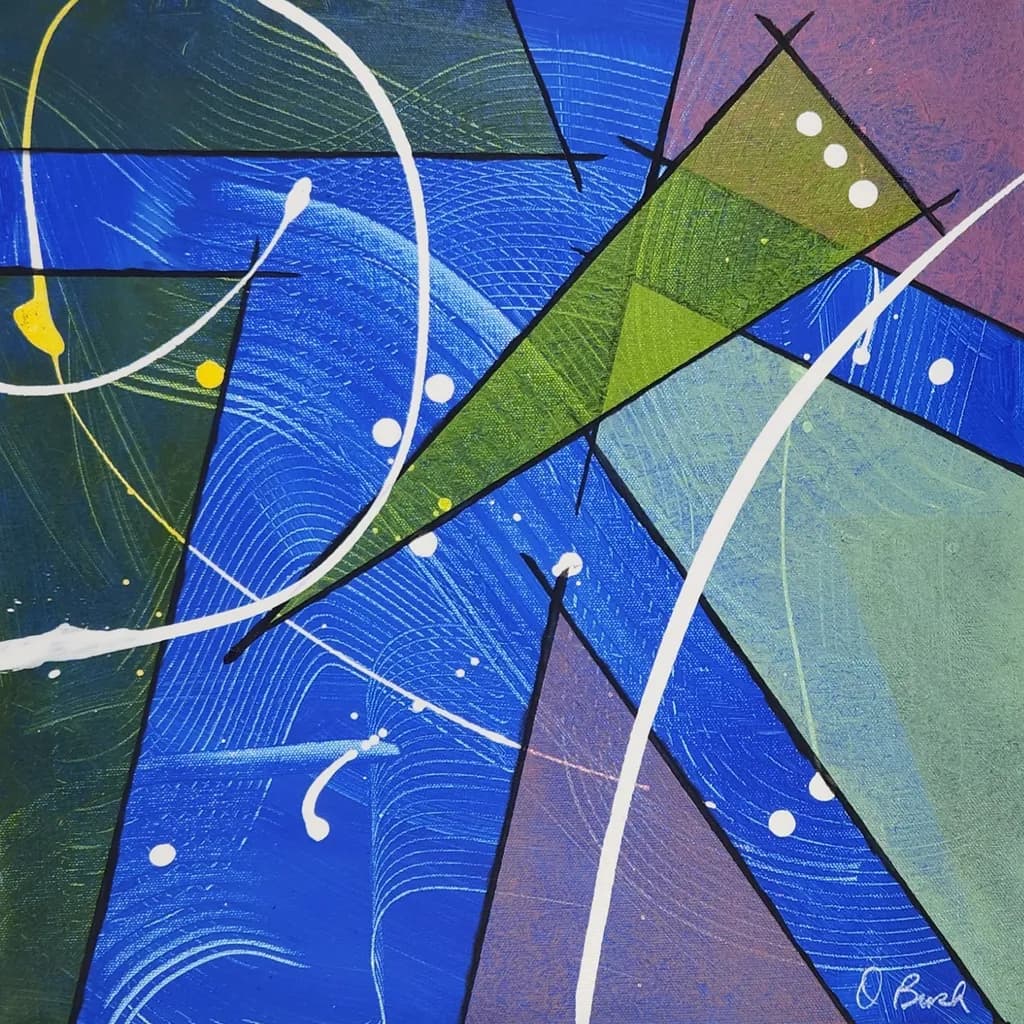 Vibrant Geometric Harmony: A Dance of Color and Form in Abstract Expressionism