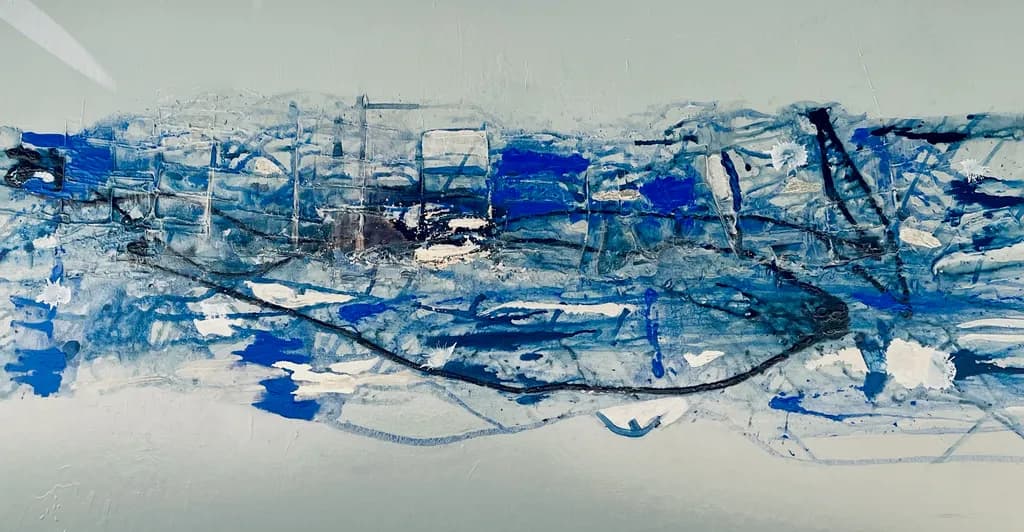 Whispers of the Ocean: An Abstract Journey Through Shades of Blue