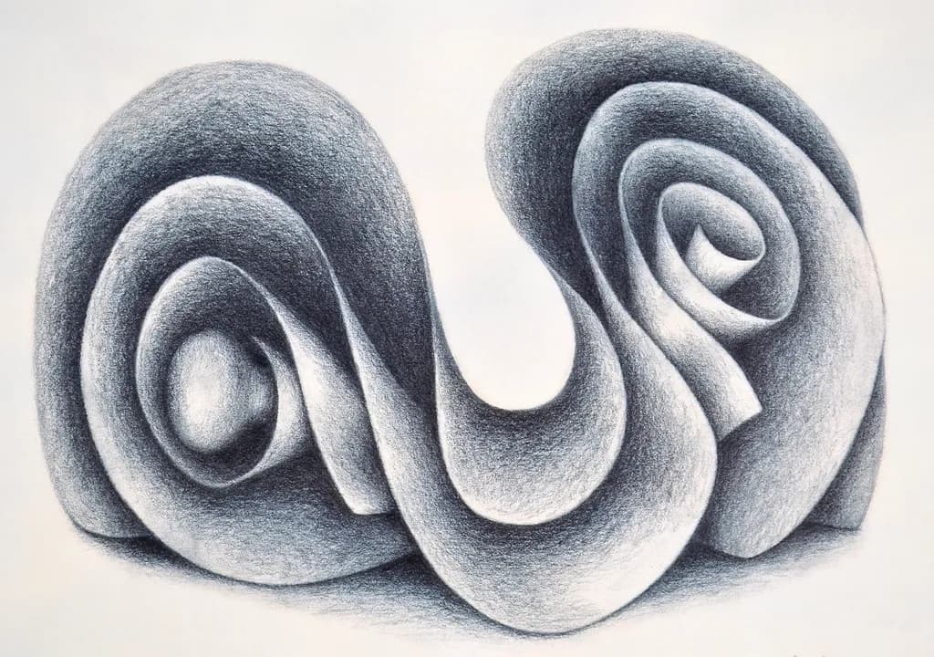 Whispers of Curvature: A Dance of Light and Shadow in Abstract Form