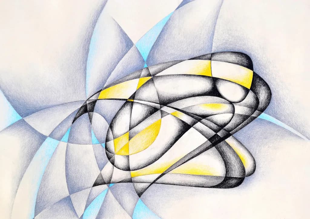 Colorful Geometric Harmony: An Abstract Exploration of Fluid Forms and Modern Aesthetics