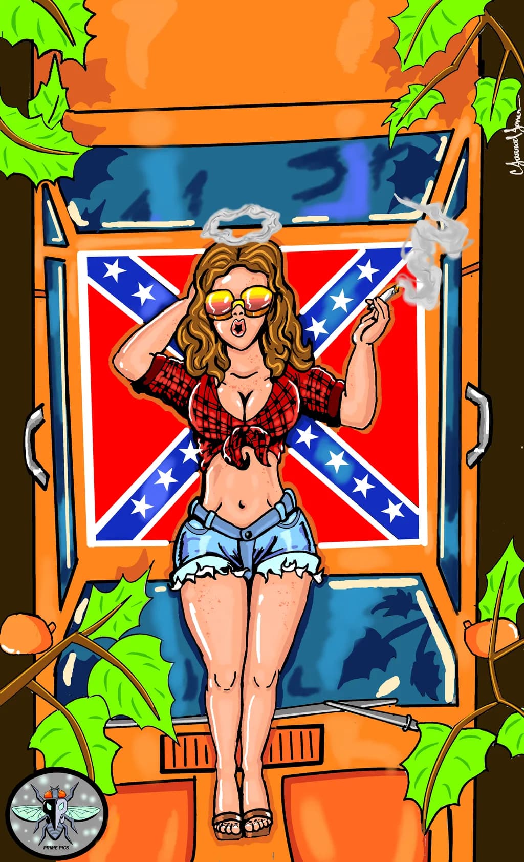 Confederate Flag Pinup