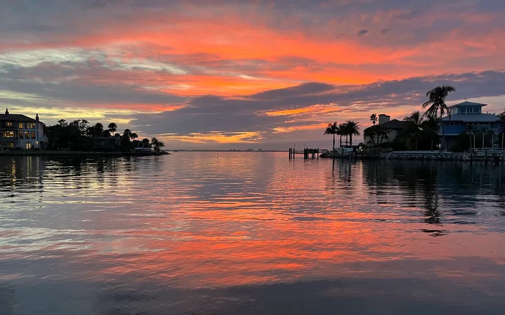 Sunset Over Bay Houses